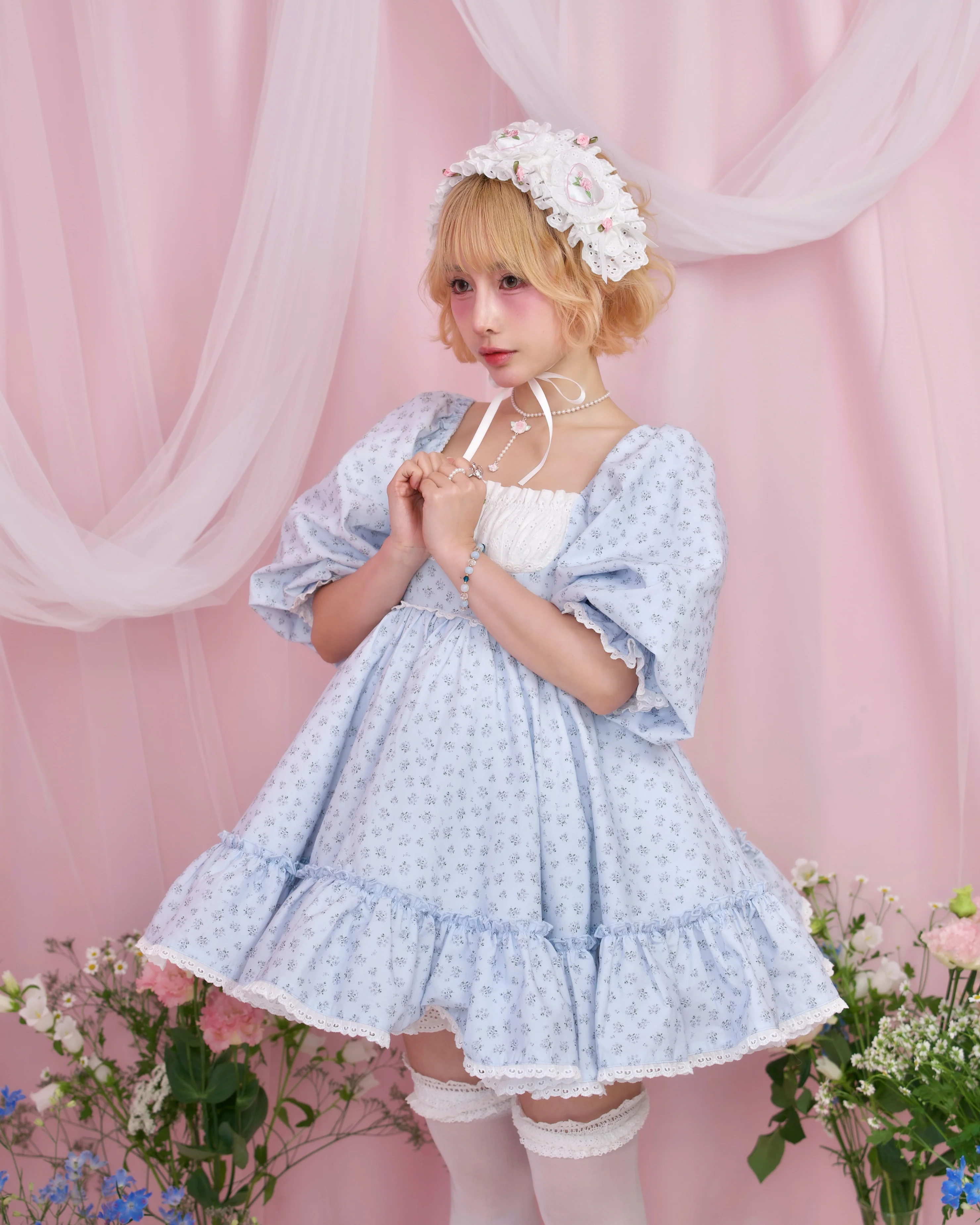 Lost in the Garden Babydoll Dress - Blue // PREORDER - Image 3