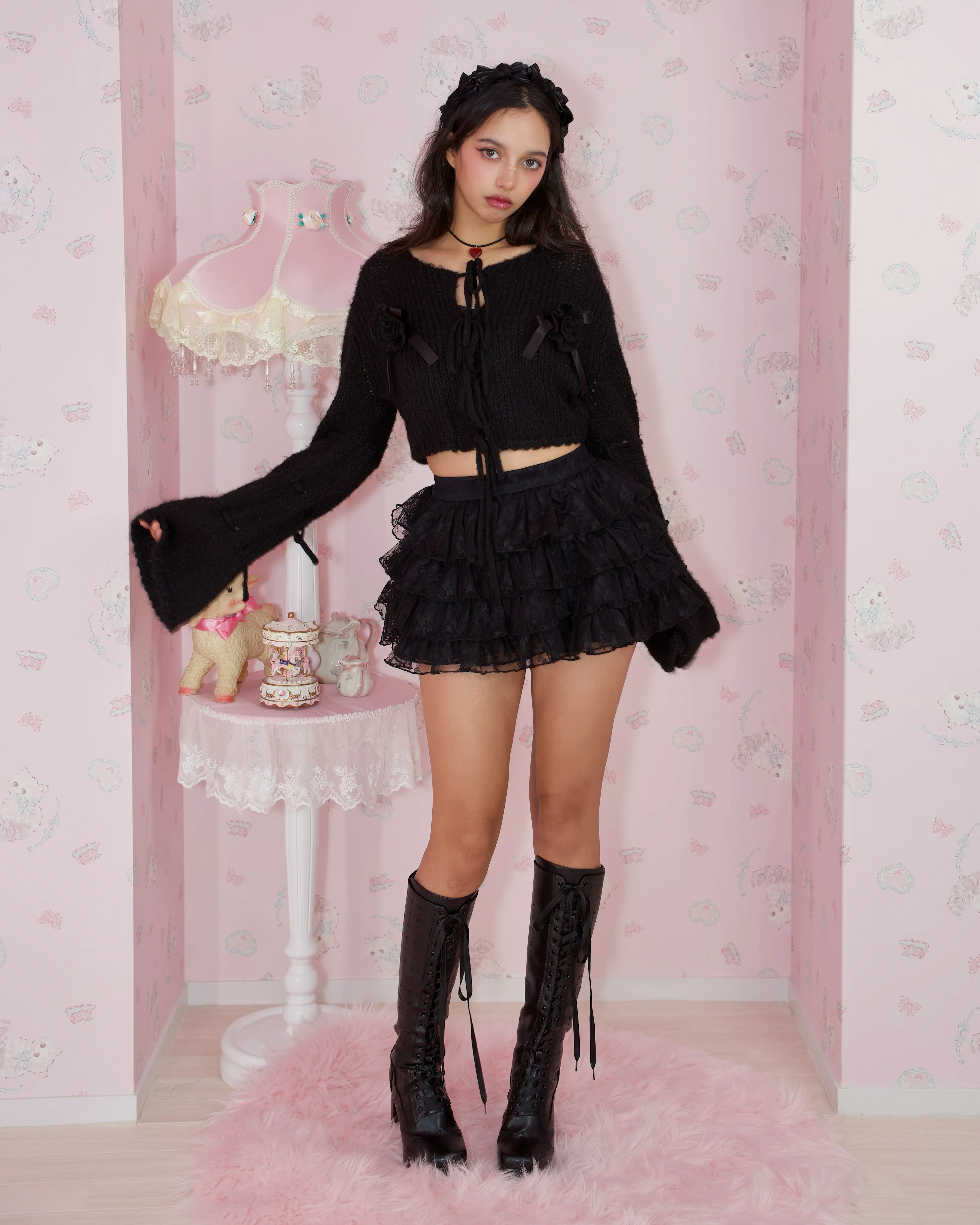 Sweet Obsession Knee-High Lace Up Boots - Liquorice - Image 8