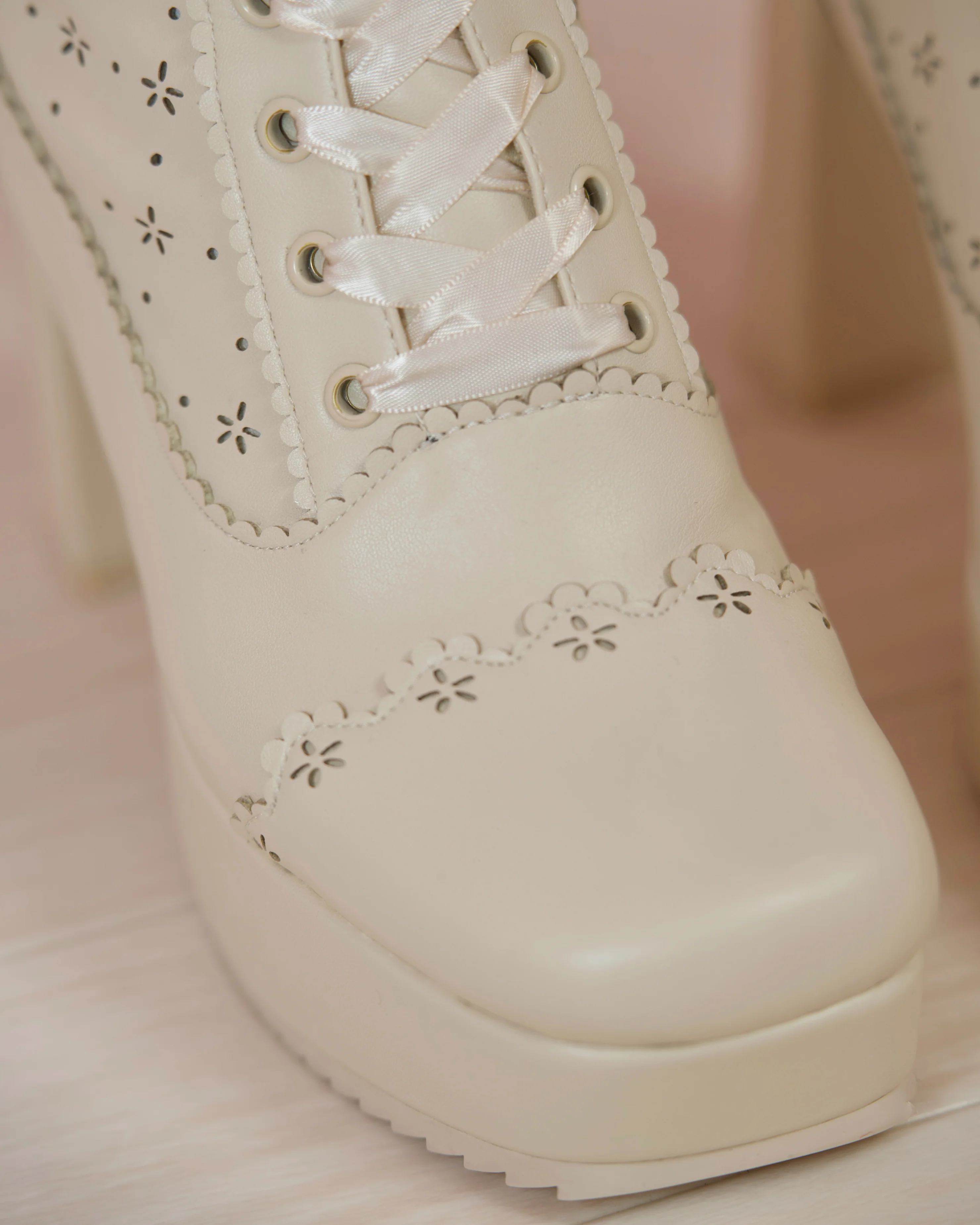 Sweet Obsession Knee-High Lace Up Boots - Vanilla - Image 9