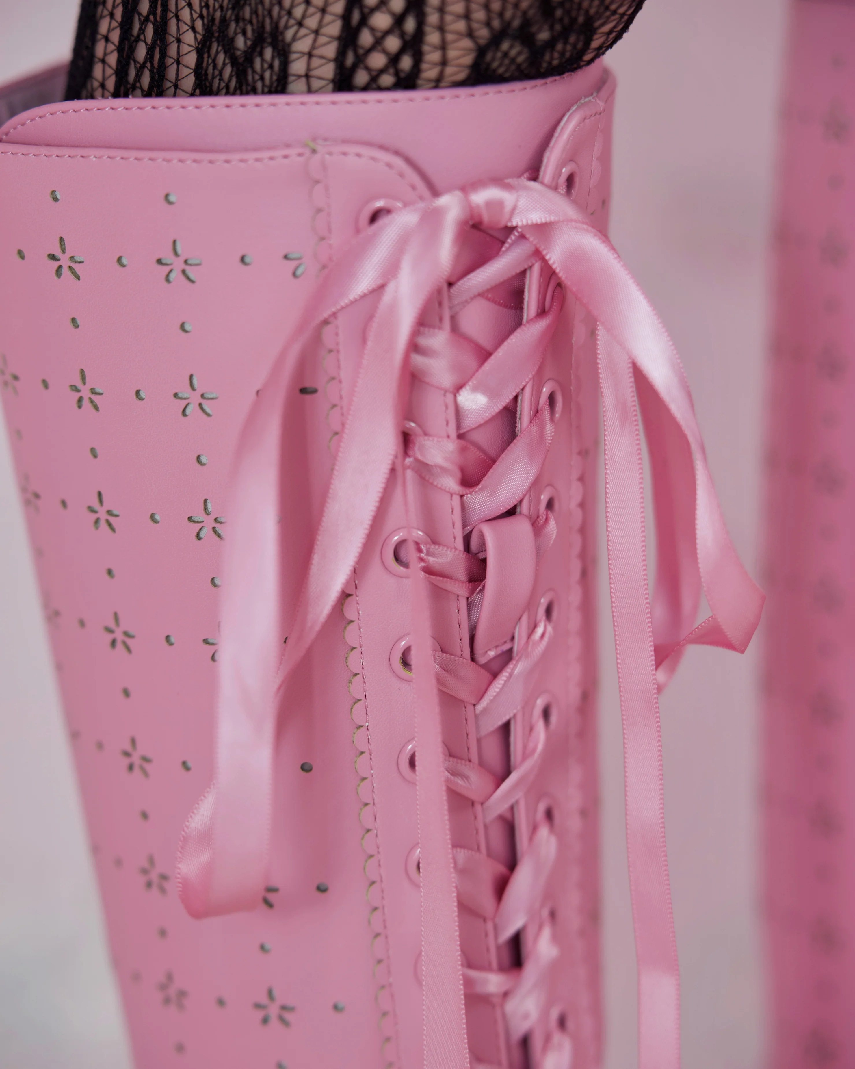 Sweet Obsession Knee-High Lace Up Boots - Raspberry - Image 3