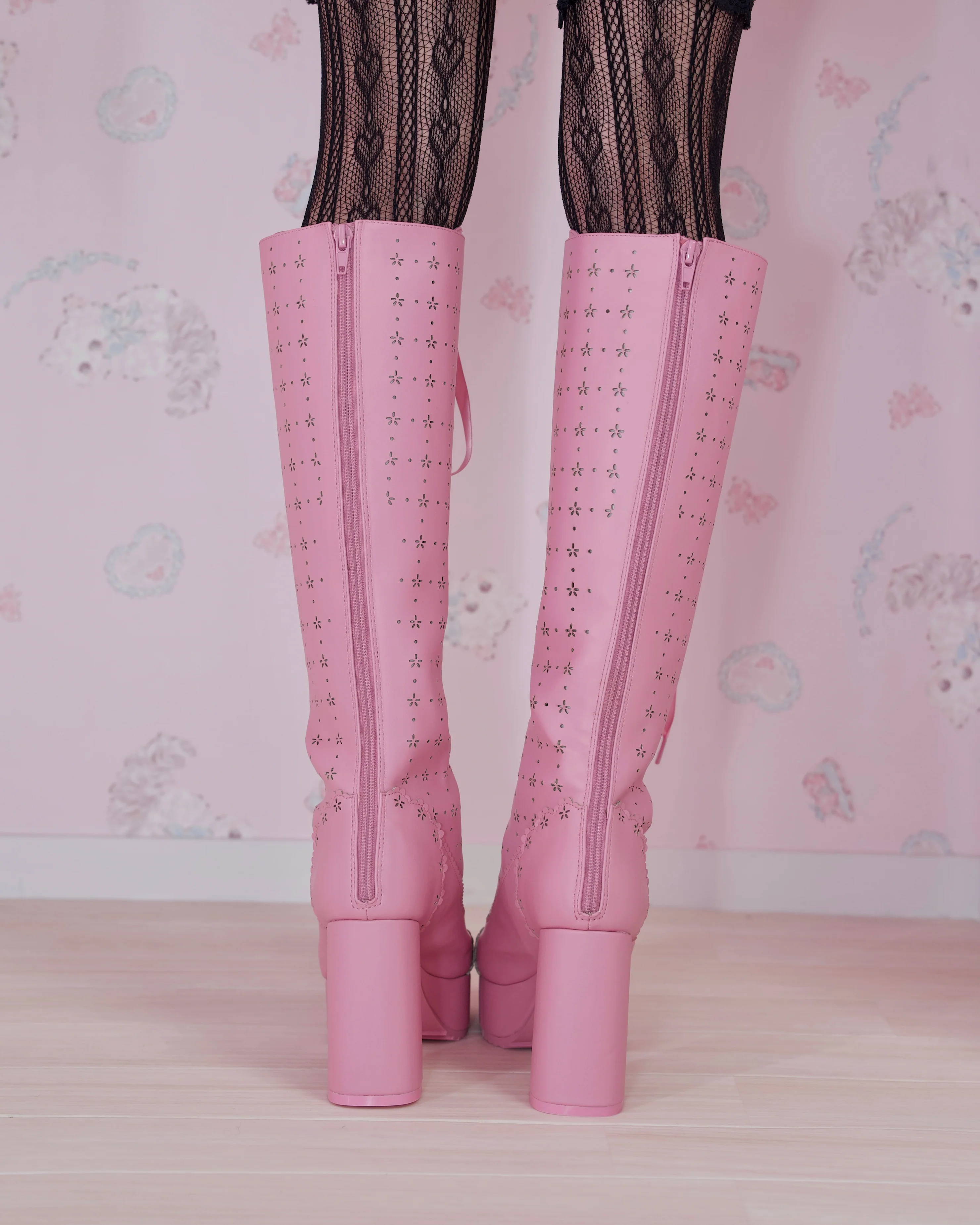 Sweet Obsession Knee-High Lace Up Boots - Raspberry - Image 7