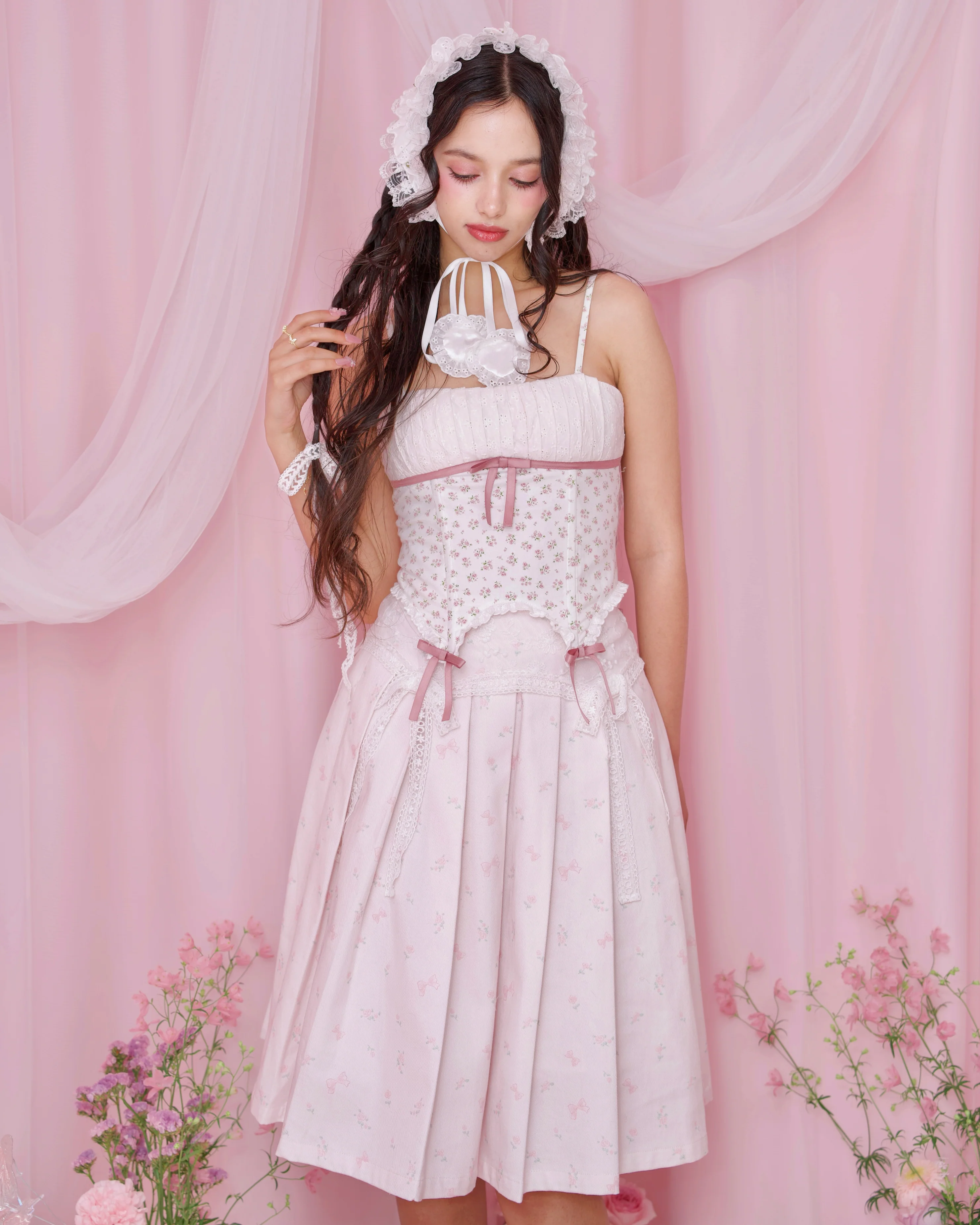Ribbon Drop Bustier - Pink // PREORDER - Image 4