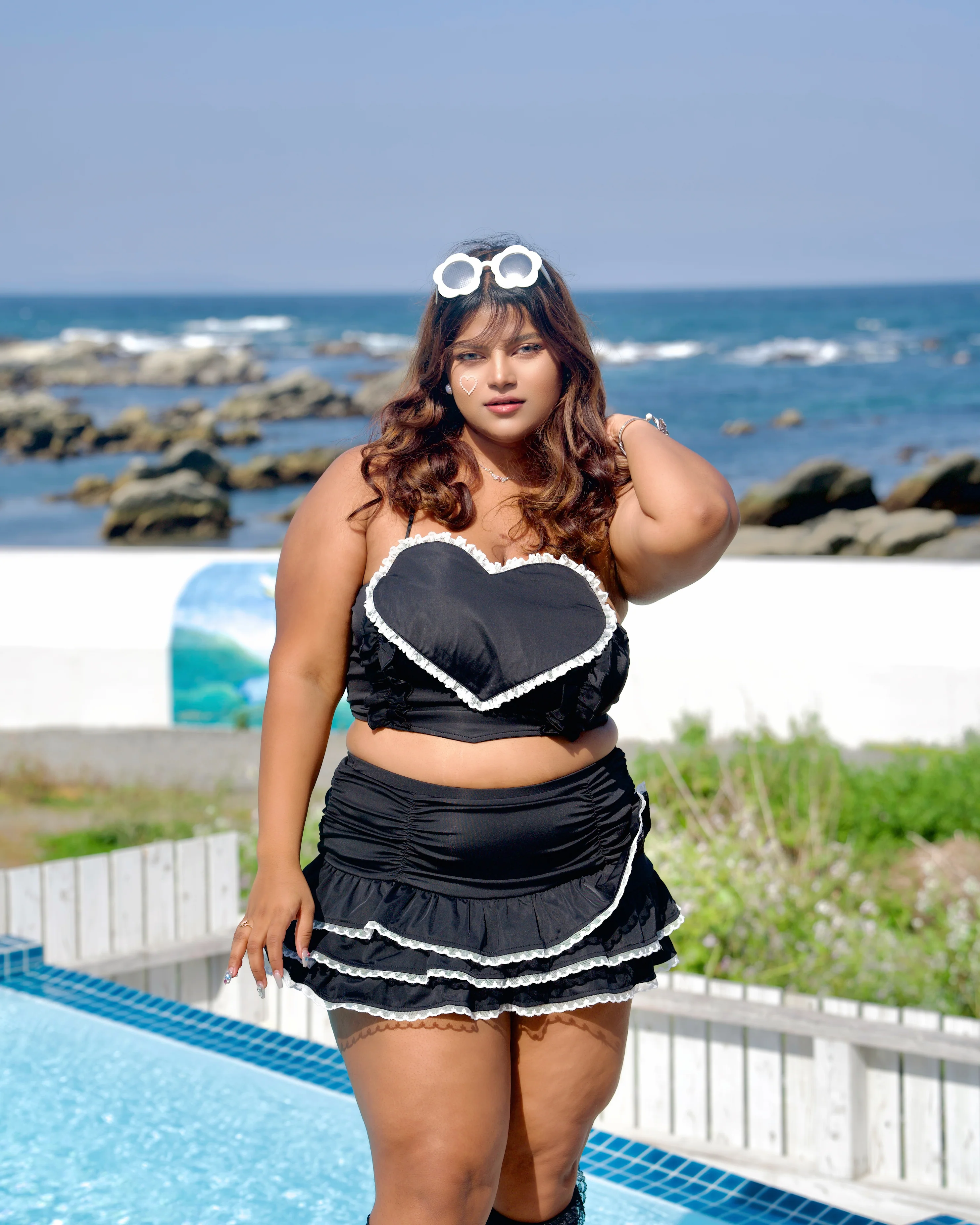Candy Heart Two Piece Swimsuit Black BOTTOM - Image 3