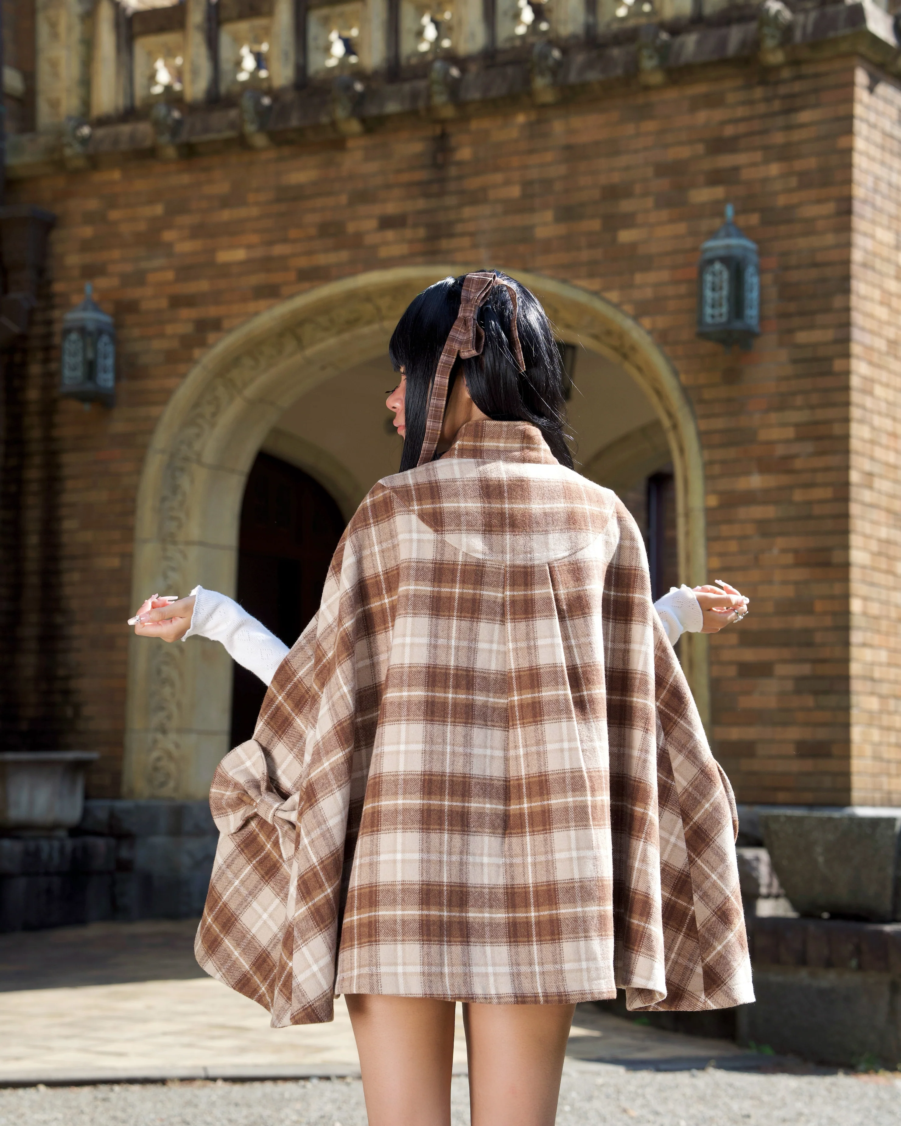 Darling Detective’s Cape Dress - Brown Check - Image 4