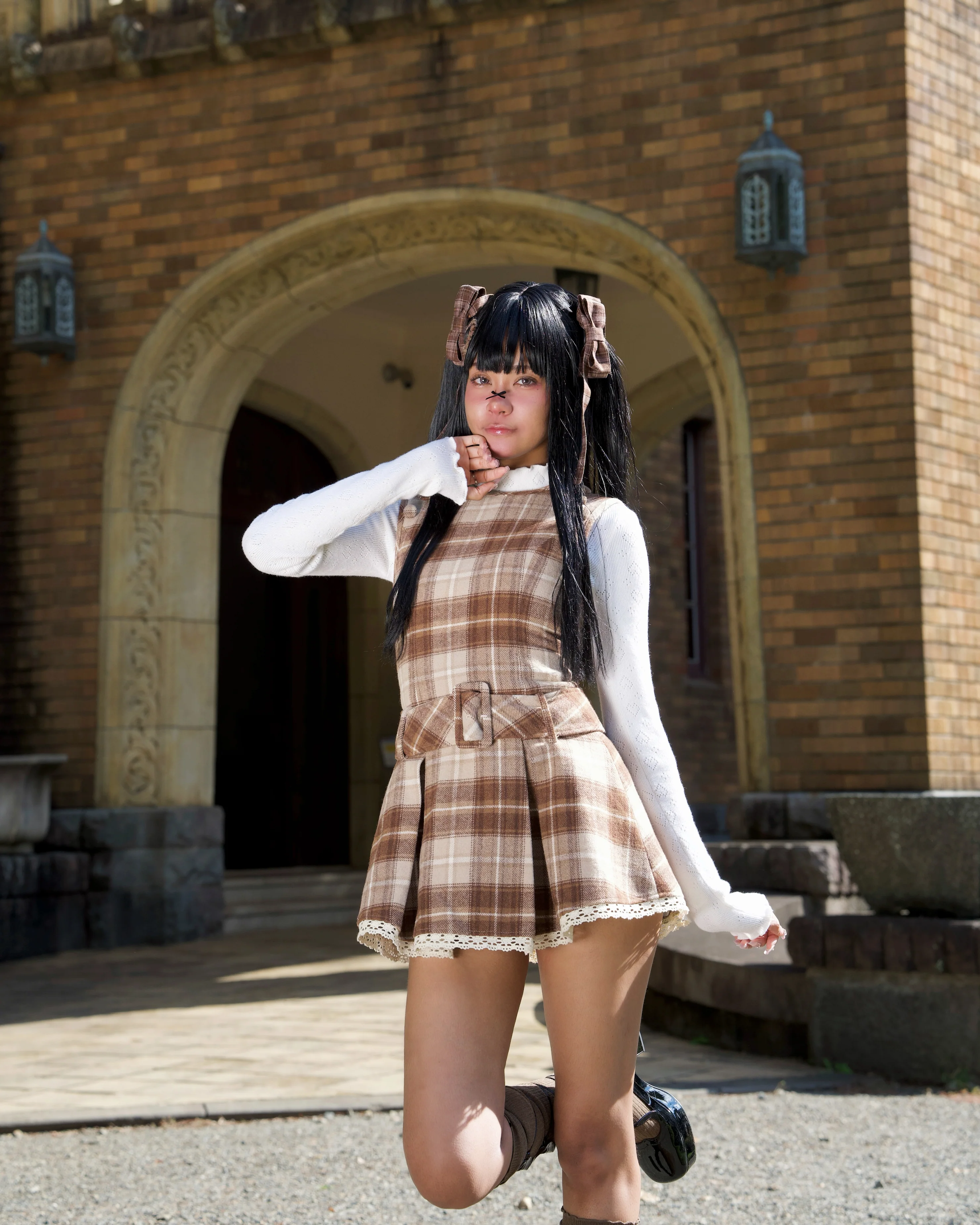 Darling Detective’s Cape Dress - Brown Check - Image 8