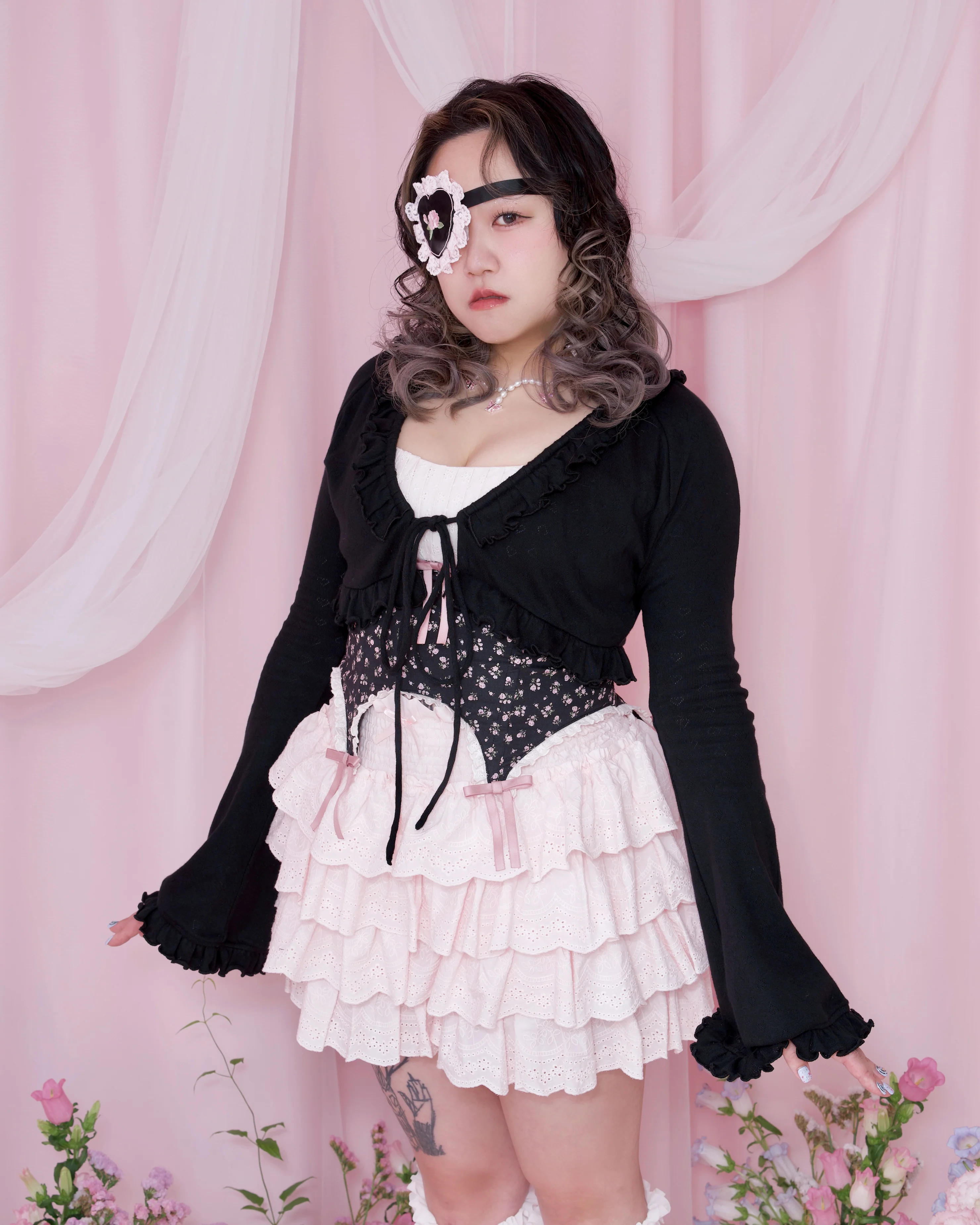 Call Me Sweet Cotton Cardigan - Black - Image 2
