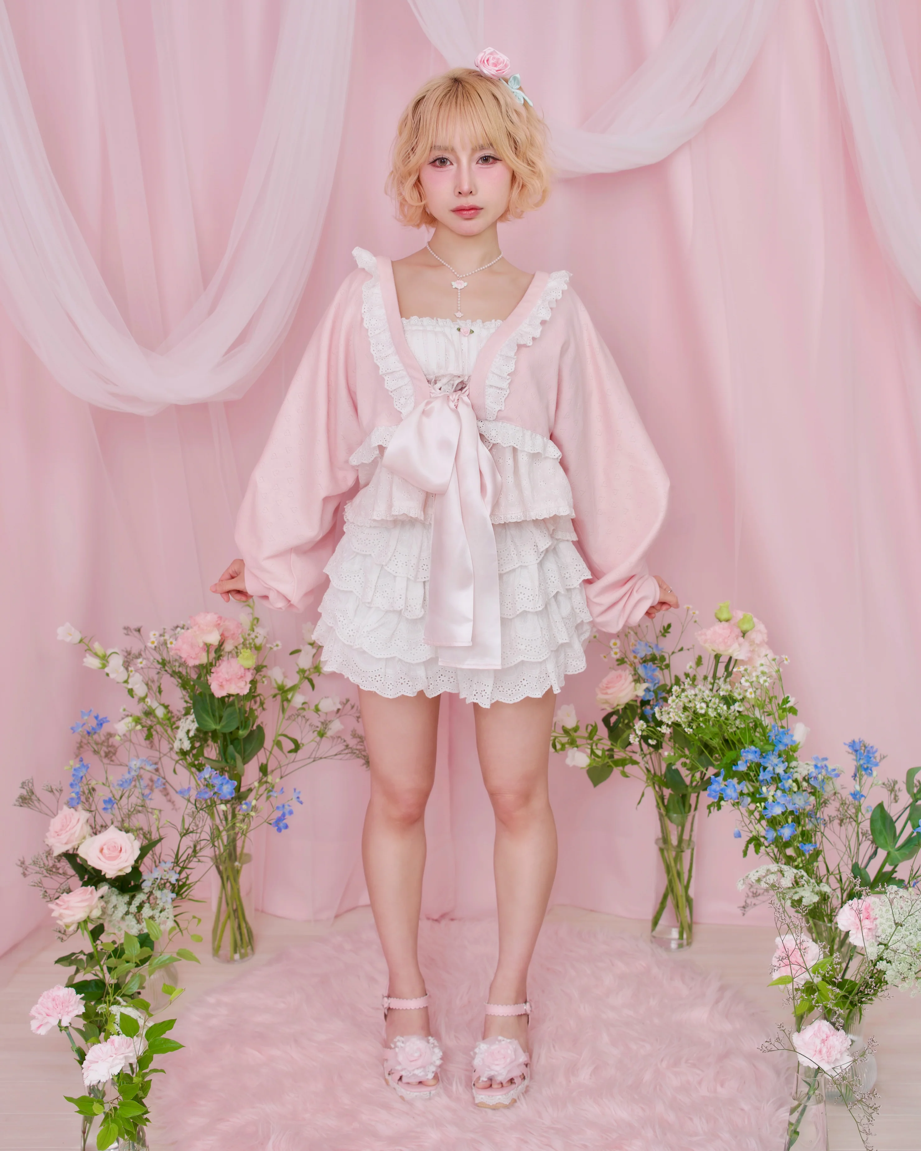Yours Truly Ribbon Cardigan - Pink // PREORDER - Image 2