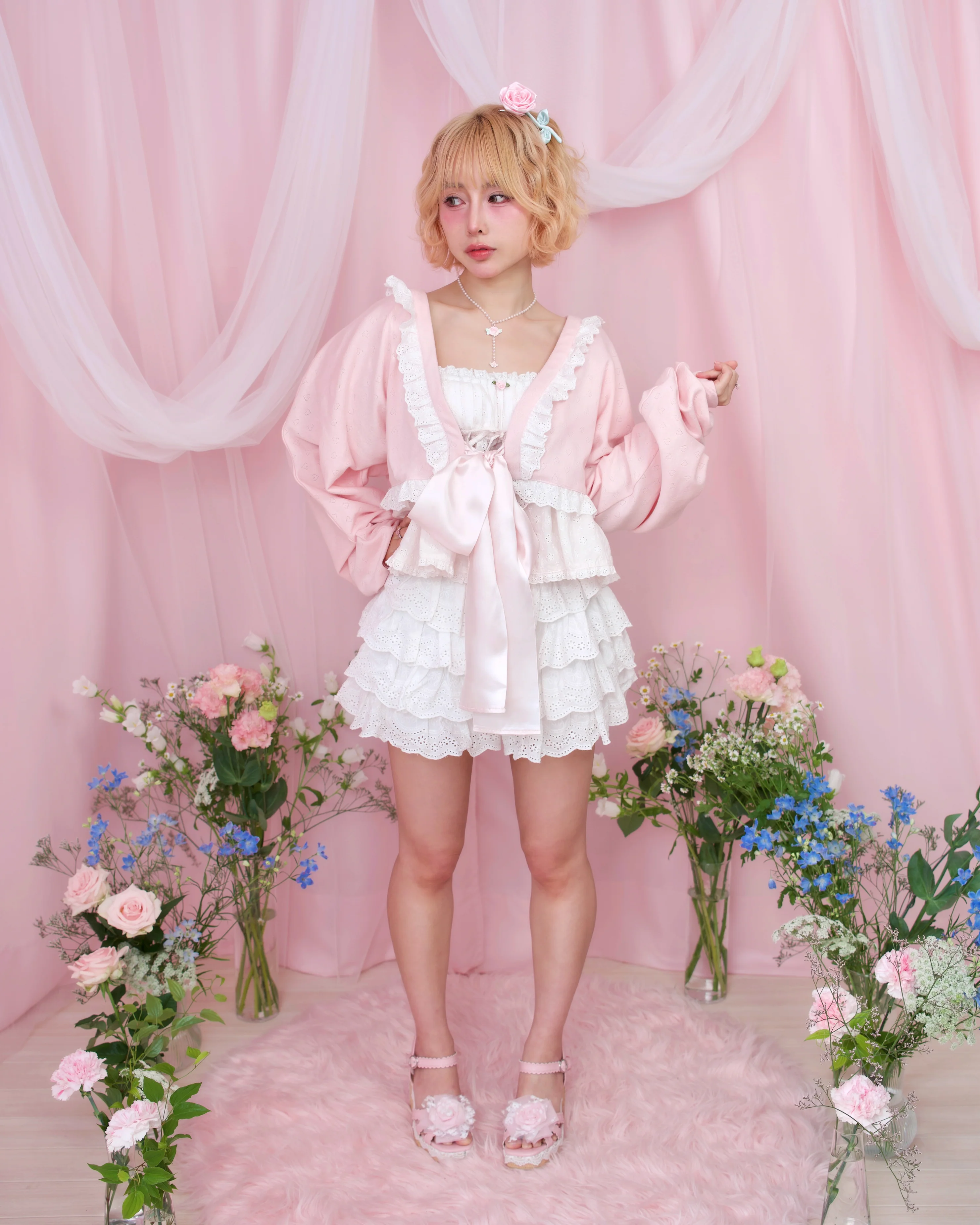 Yours Truly Ribbon Cardigan - Pink // PREORDER - Image 3
