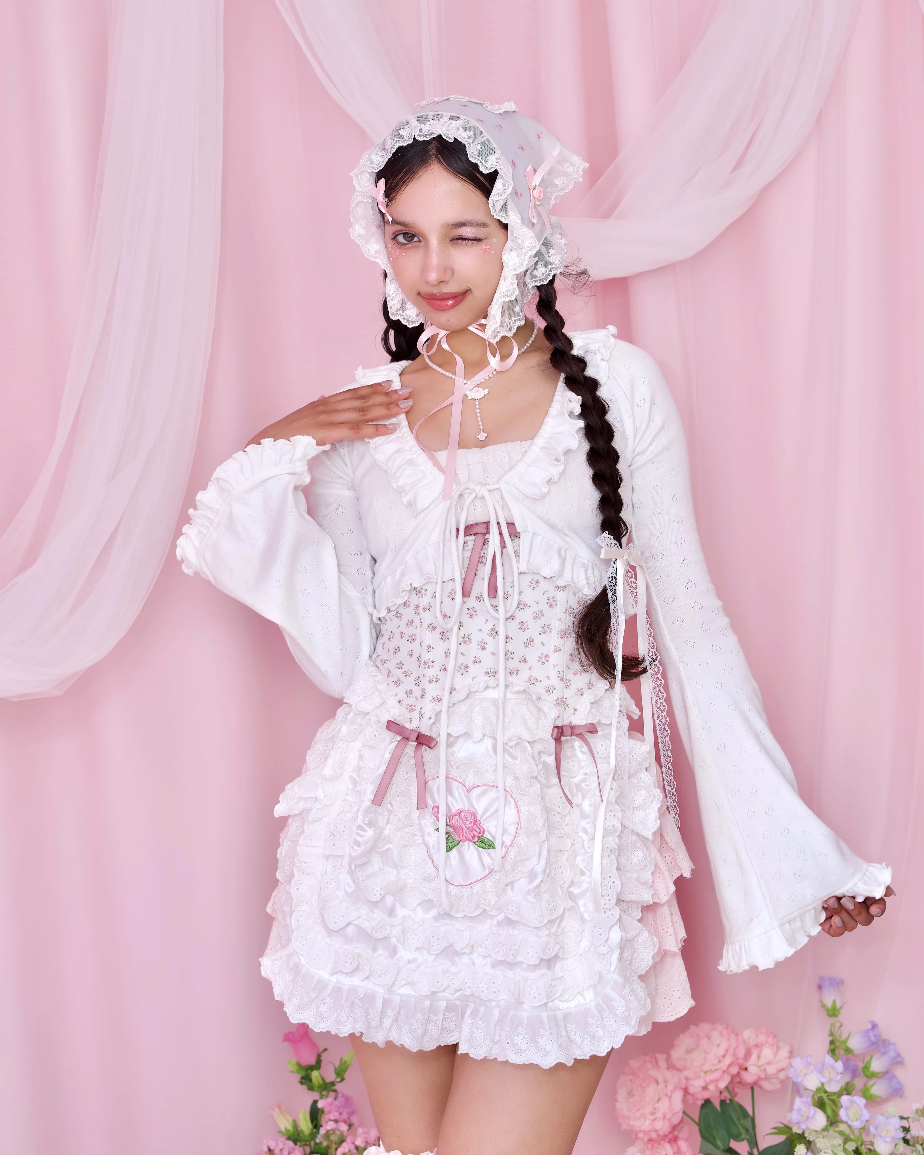 Call Me Sweet Cotton Cardigan - White // PREORDER - Image 2