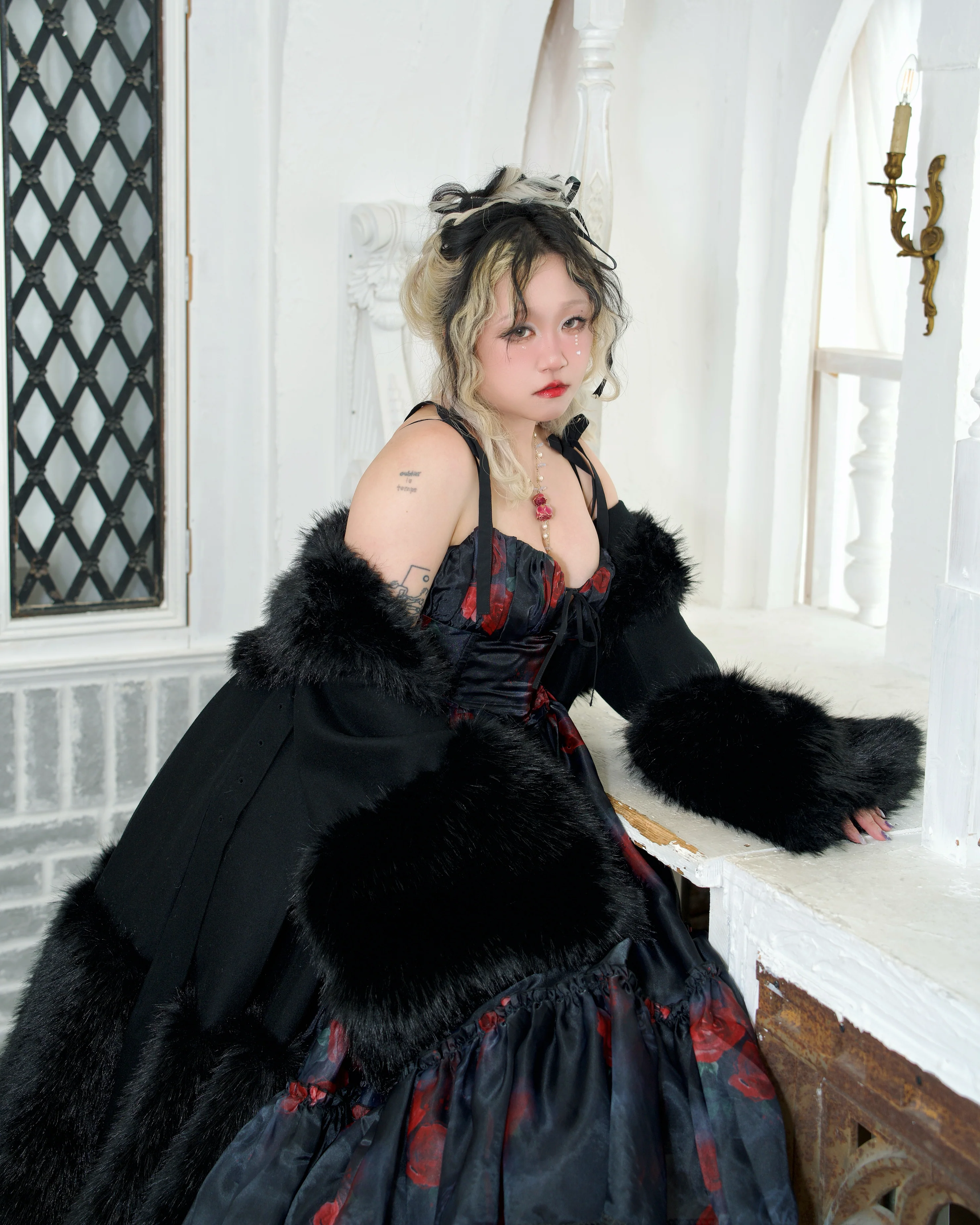 Snow Angel Long Winter Coat - Black - Image 4