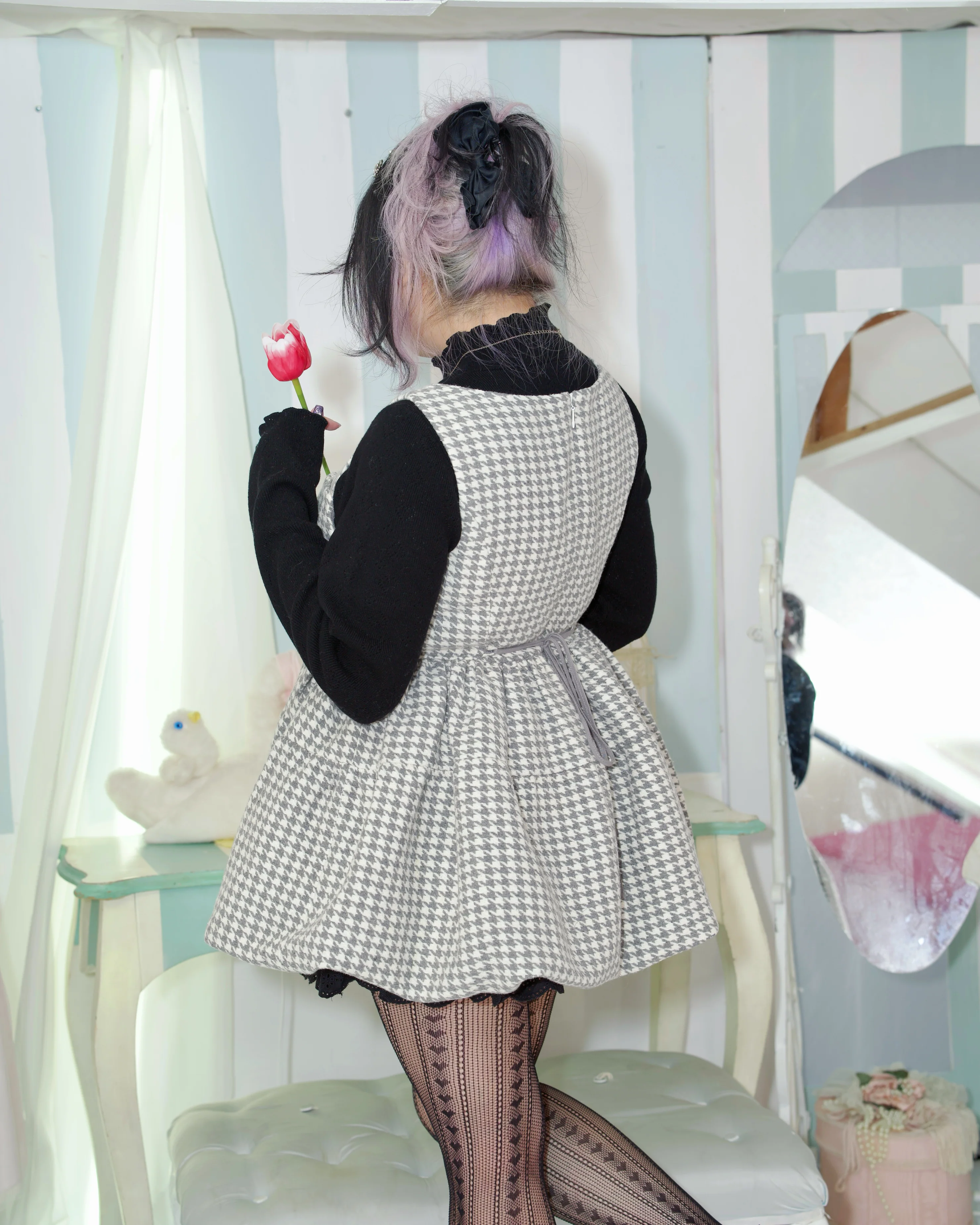 Chérie Ribbon Dress - Grey - Image 3