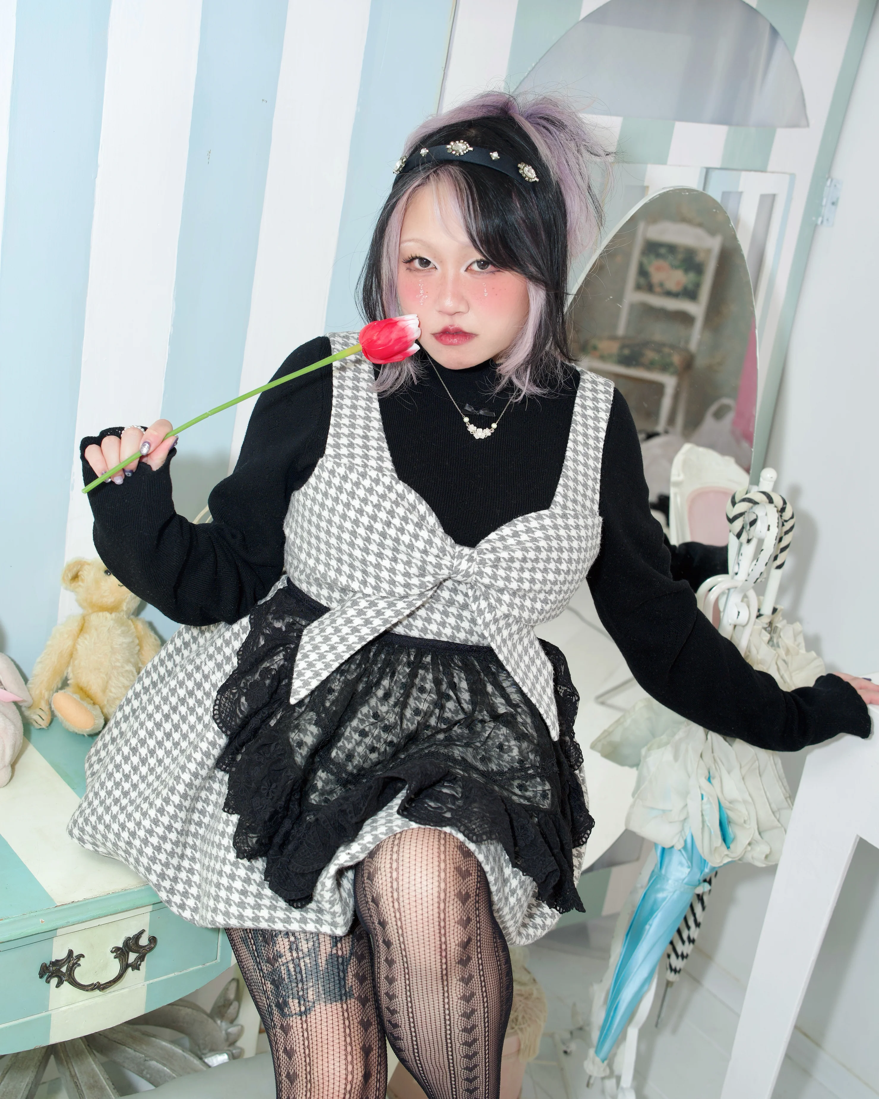Chérie Ribbon Dress - Grey - Image 4