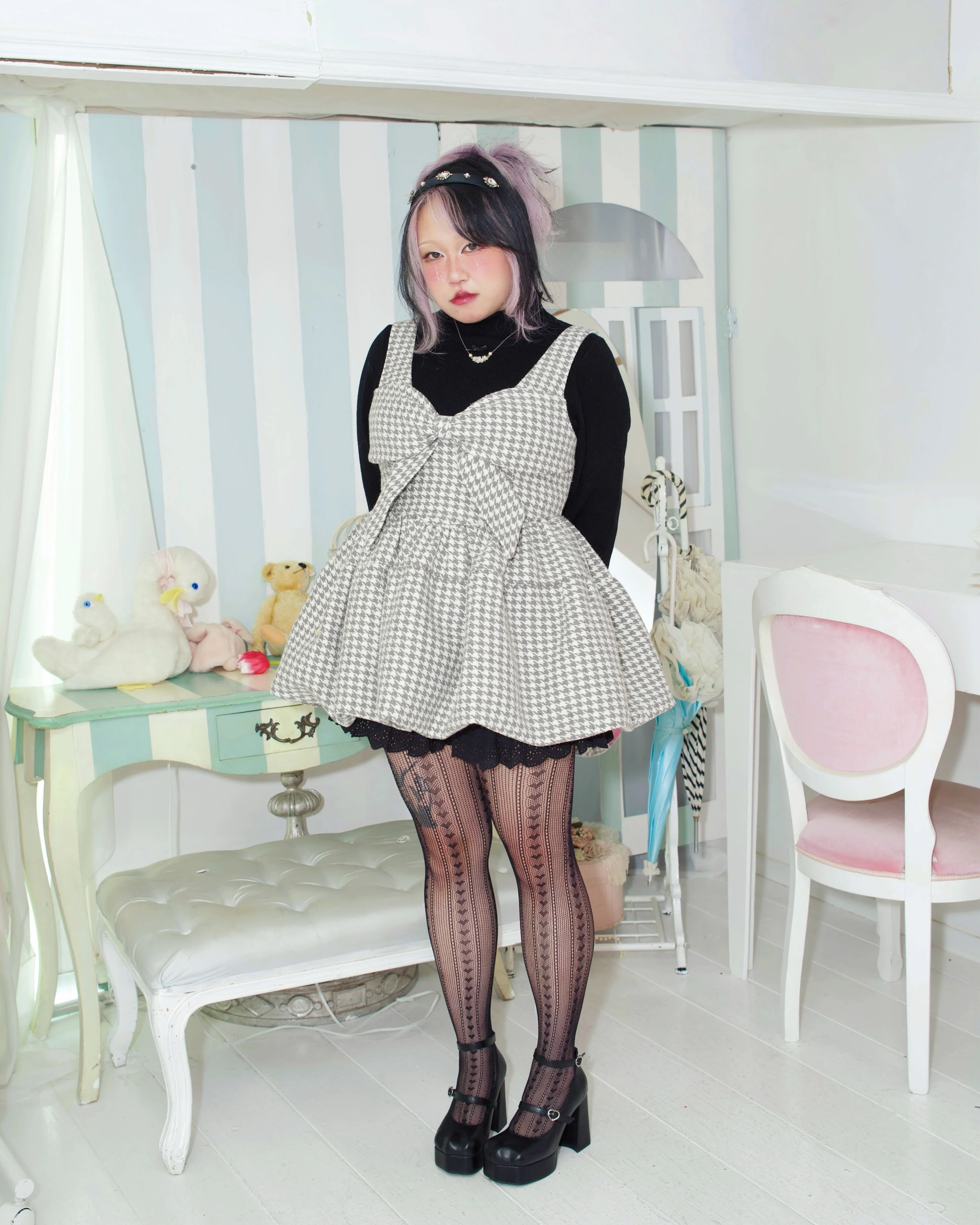 Chérie Ribbon Dress - Grey - Image 5