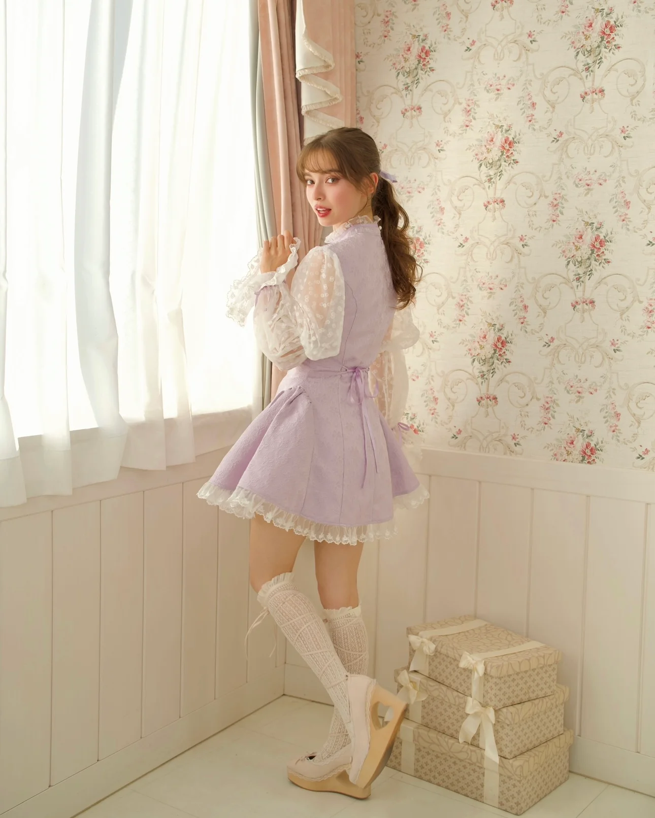 Cherub's Touch Heart Cutout Dress LILAC - Image 5