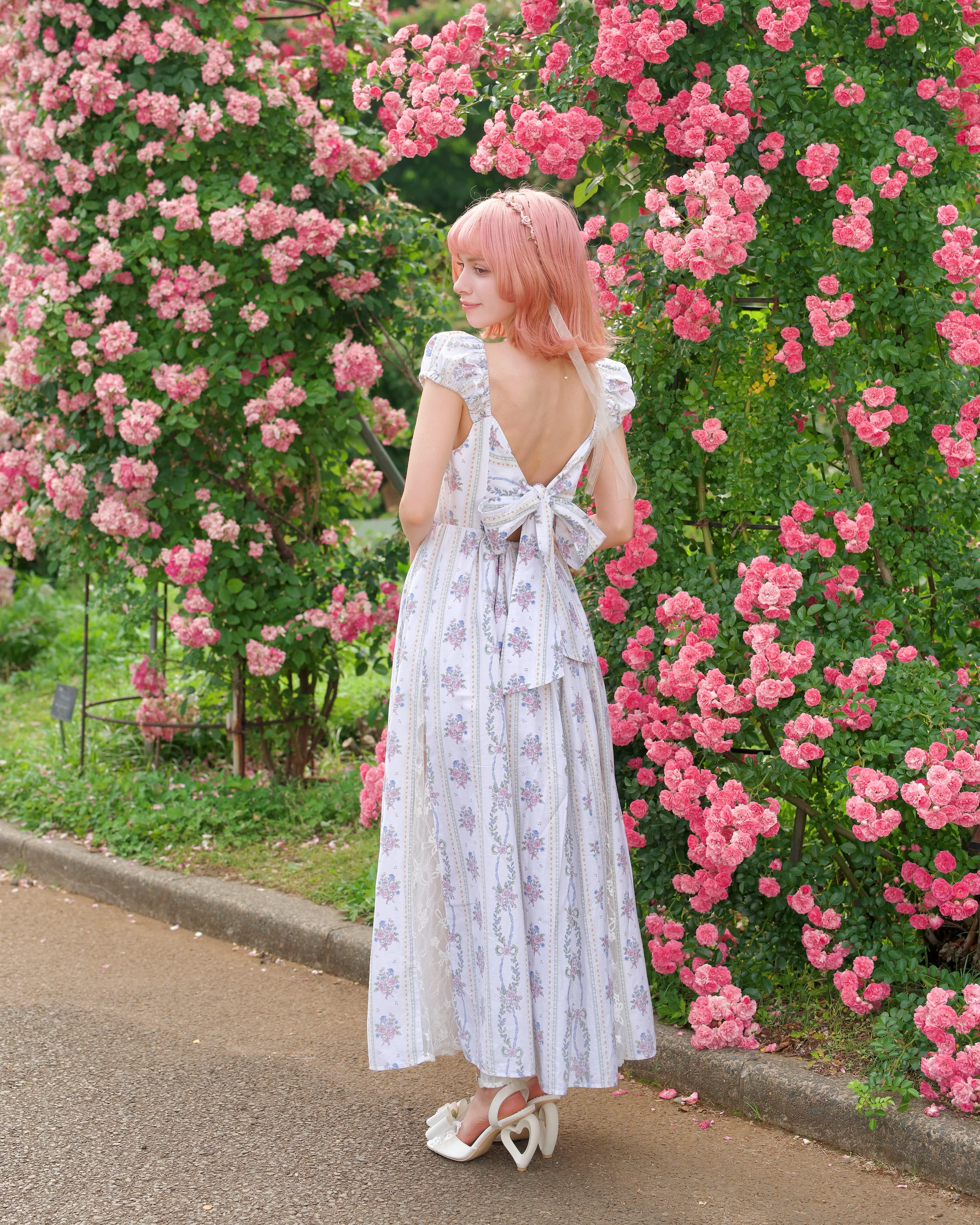 Everbloom Lace Peekaboo Dress // Floral Rose - Image 4