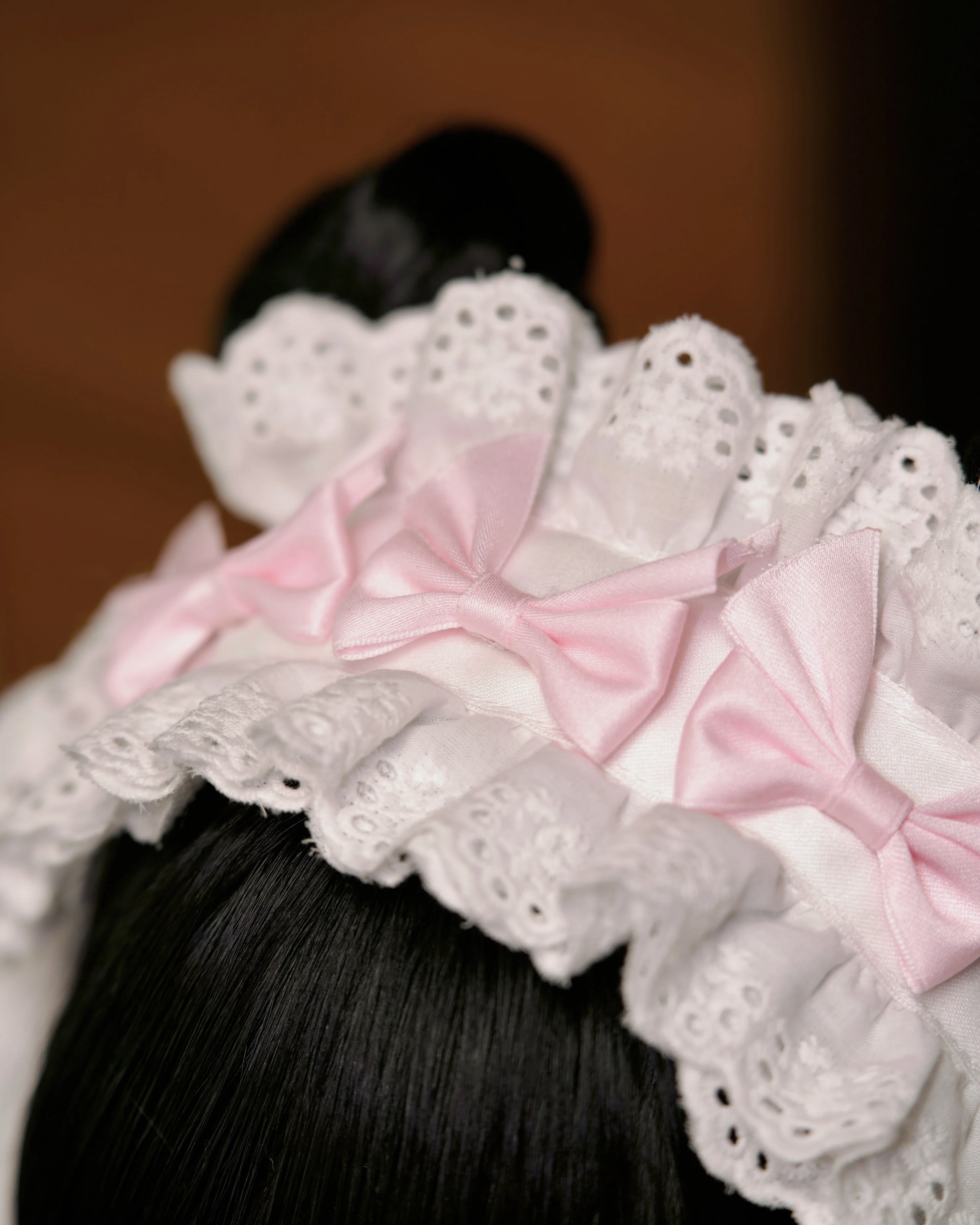 Winterbelle's Bow Ear Warmer - White x Pink - Image 6