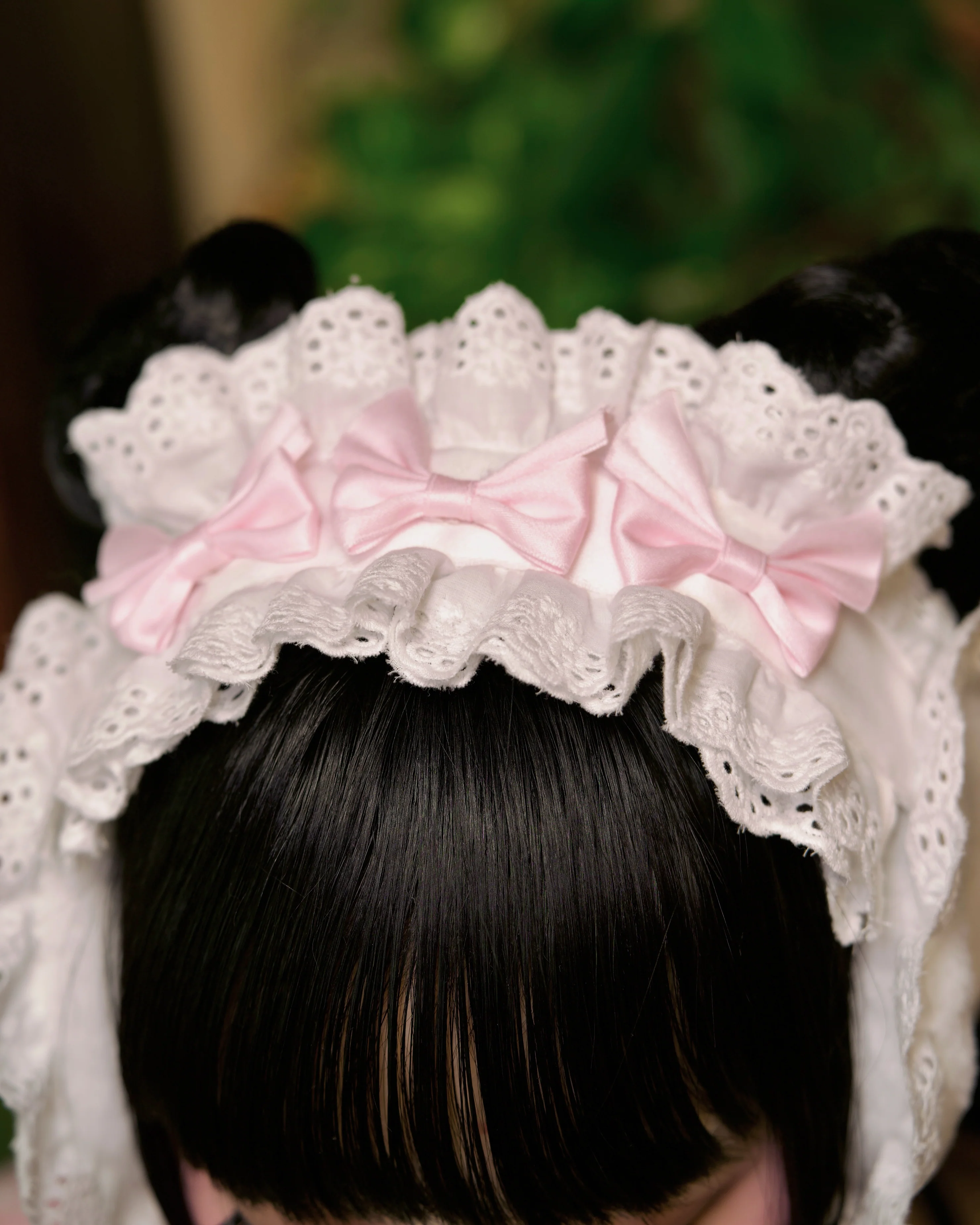 Winterbelle's Bow Ear Warmer - White x Pink - Image 7