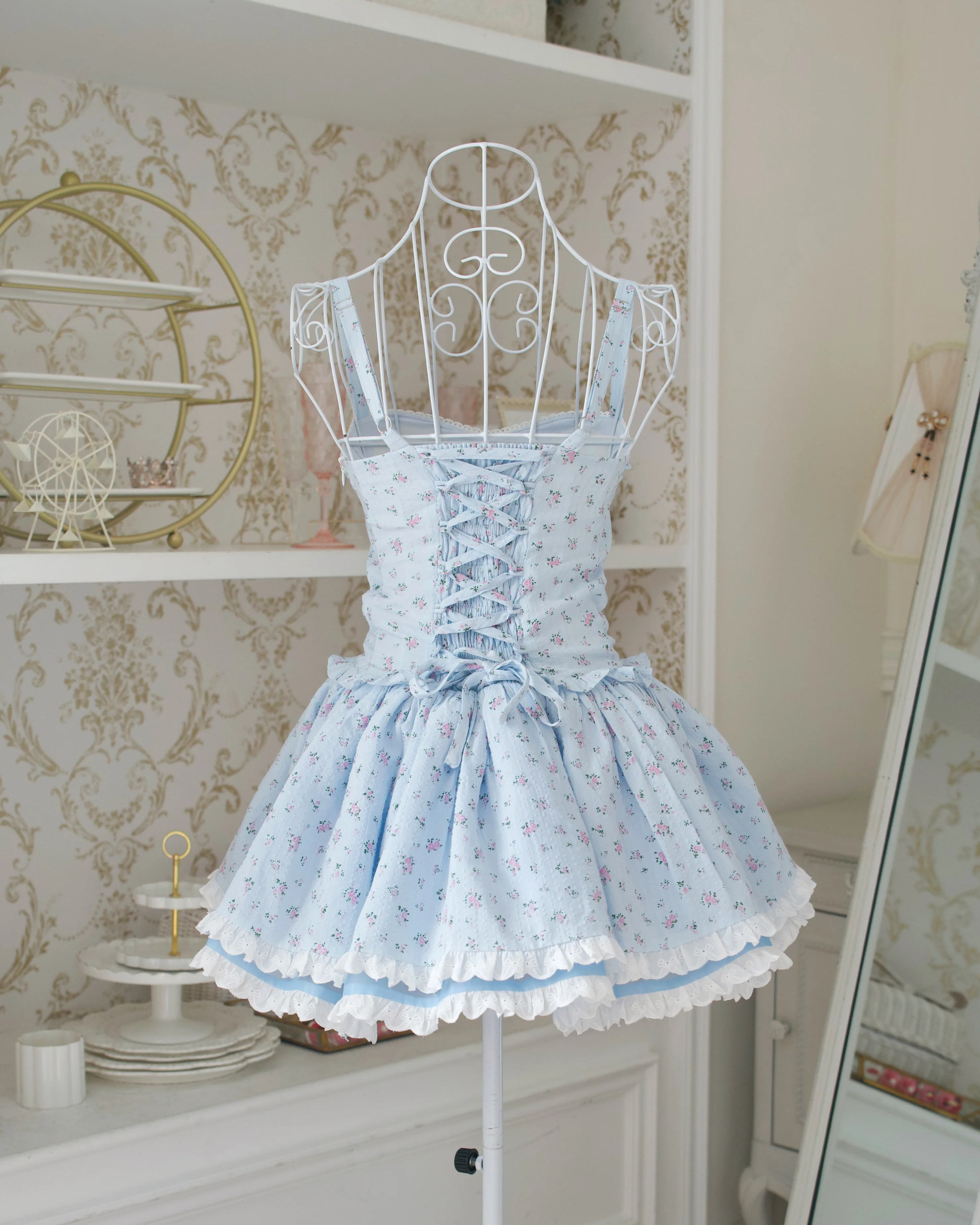 Garden Ballerina Mini Dress Blue - Image 7