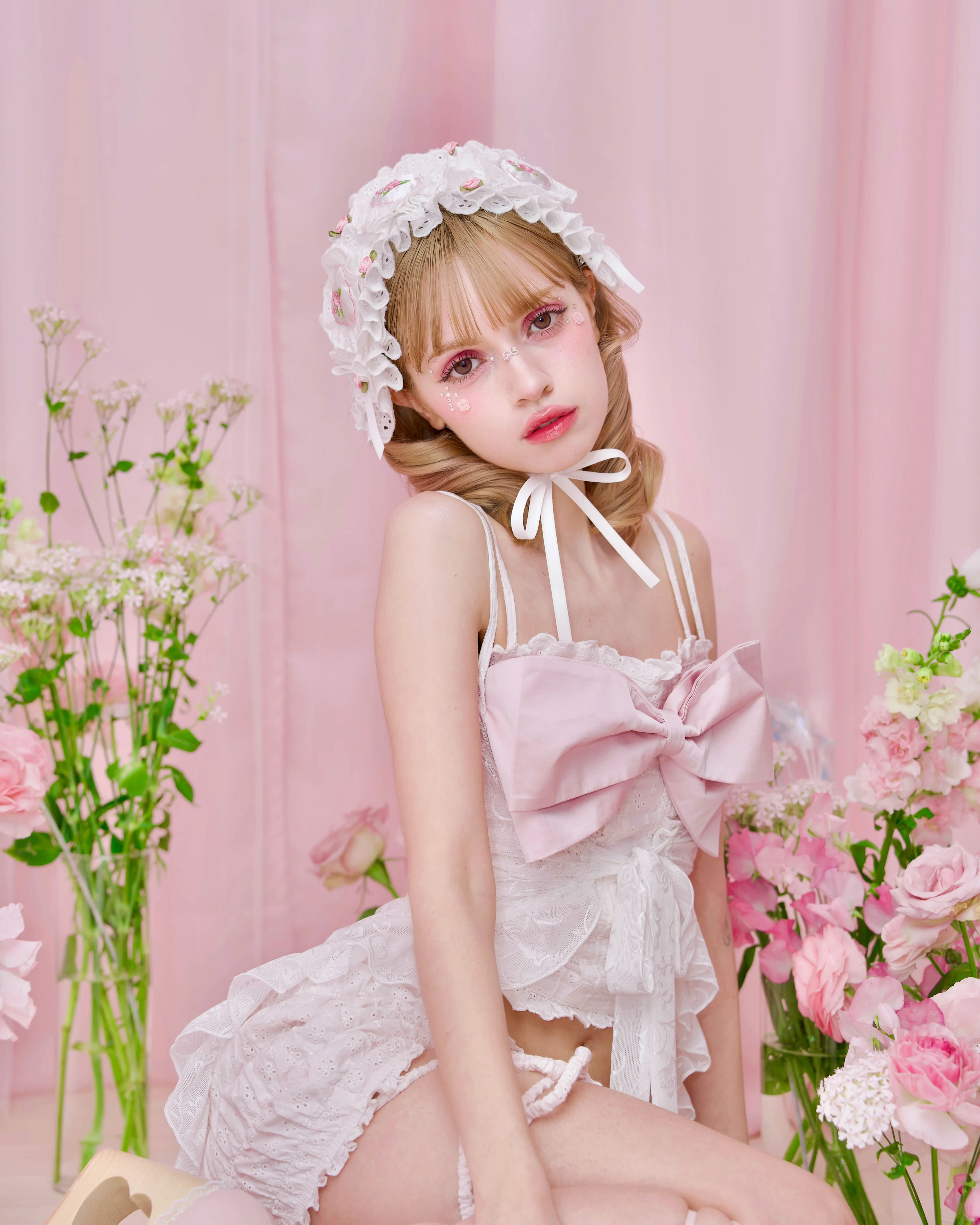 Heartbeat Rose Headdress - White // PREORDER - Image 3