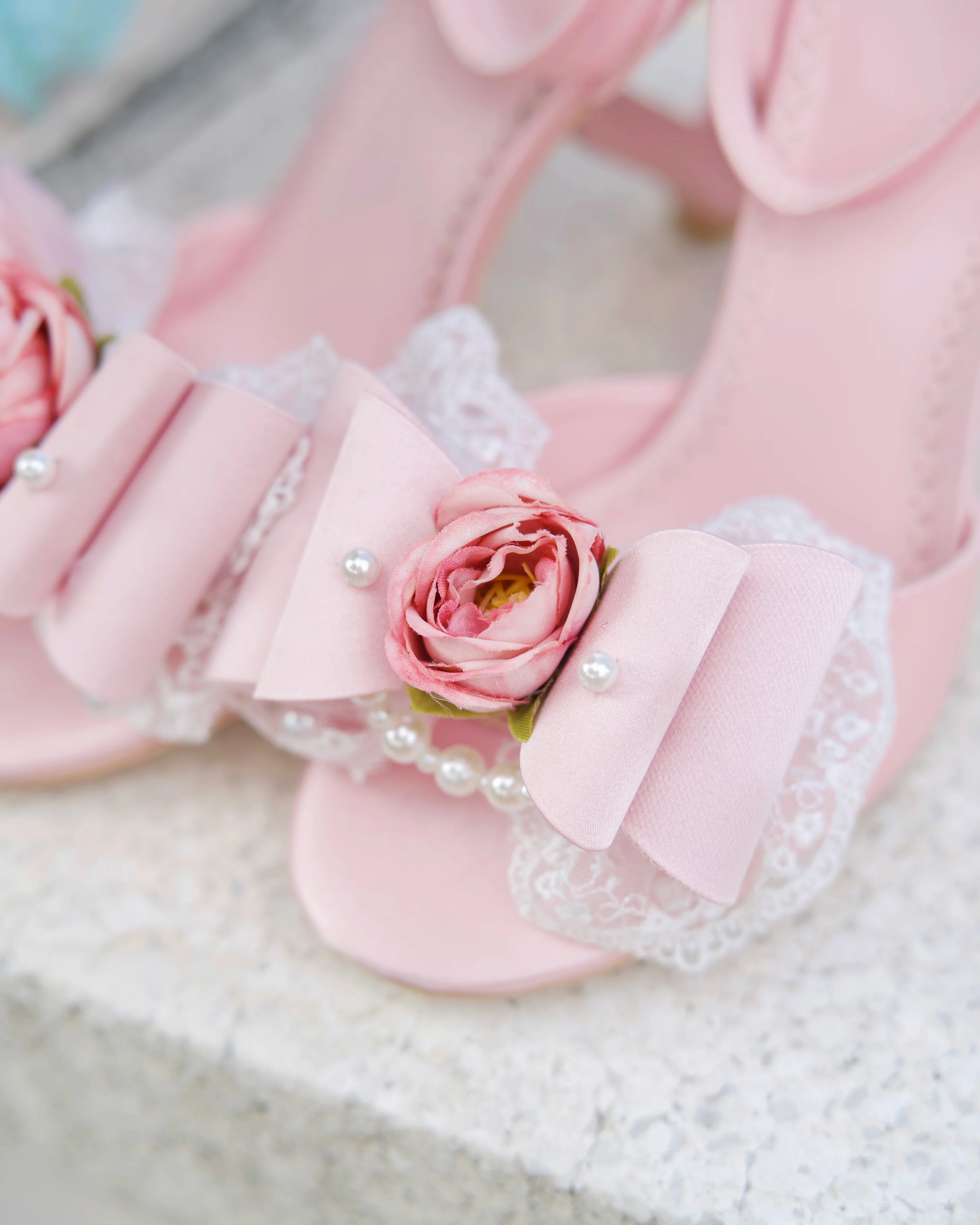 La Vie En Rose Heart Sandal Heels Pink - Image 3