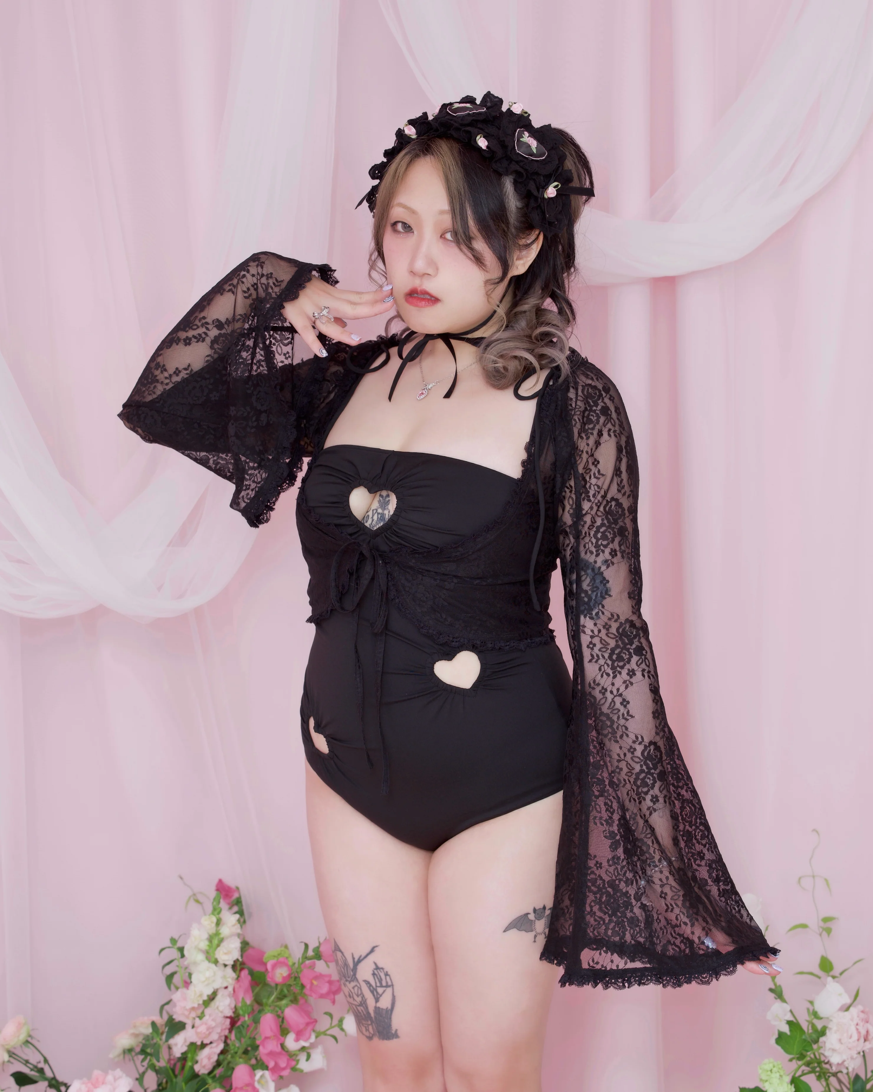 Whisper Lace Layering Bolero - Black - Image 2