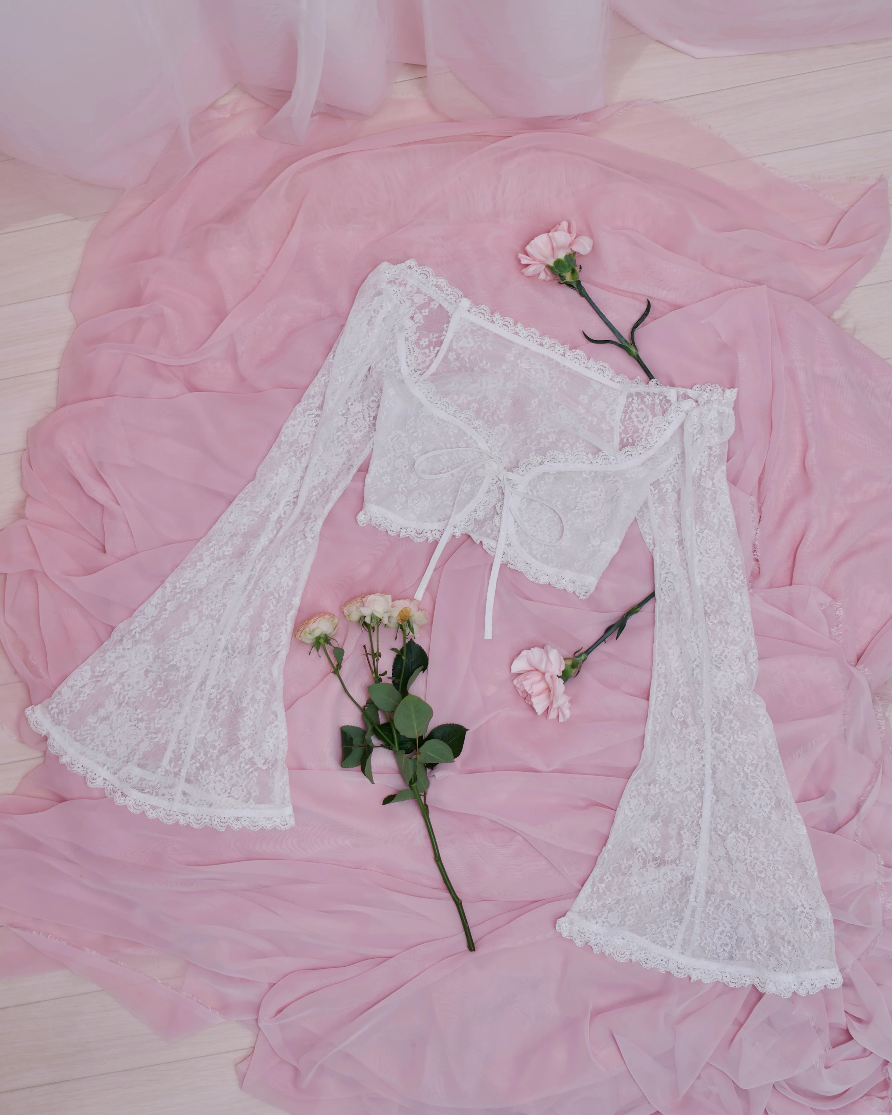Whisper Lace Layering Bolero - White // PREORDER - Image 6
