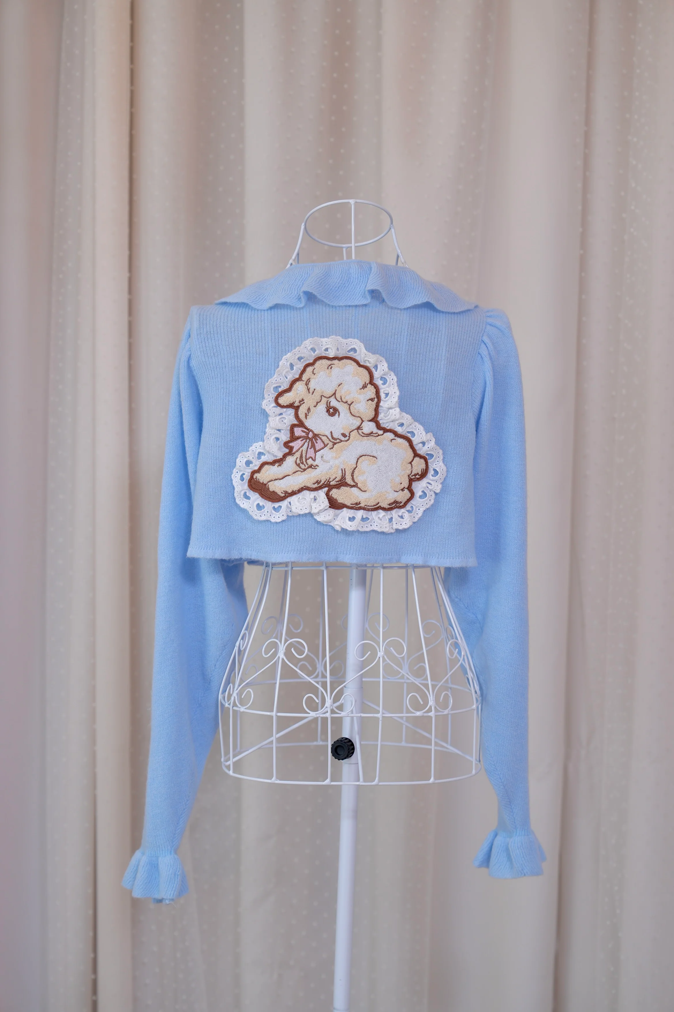 Lullaby Blue Lace Sheep Cardigan - Image 7