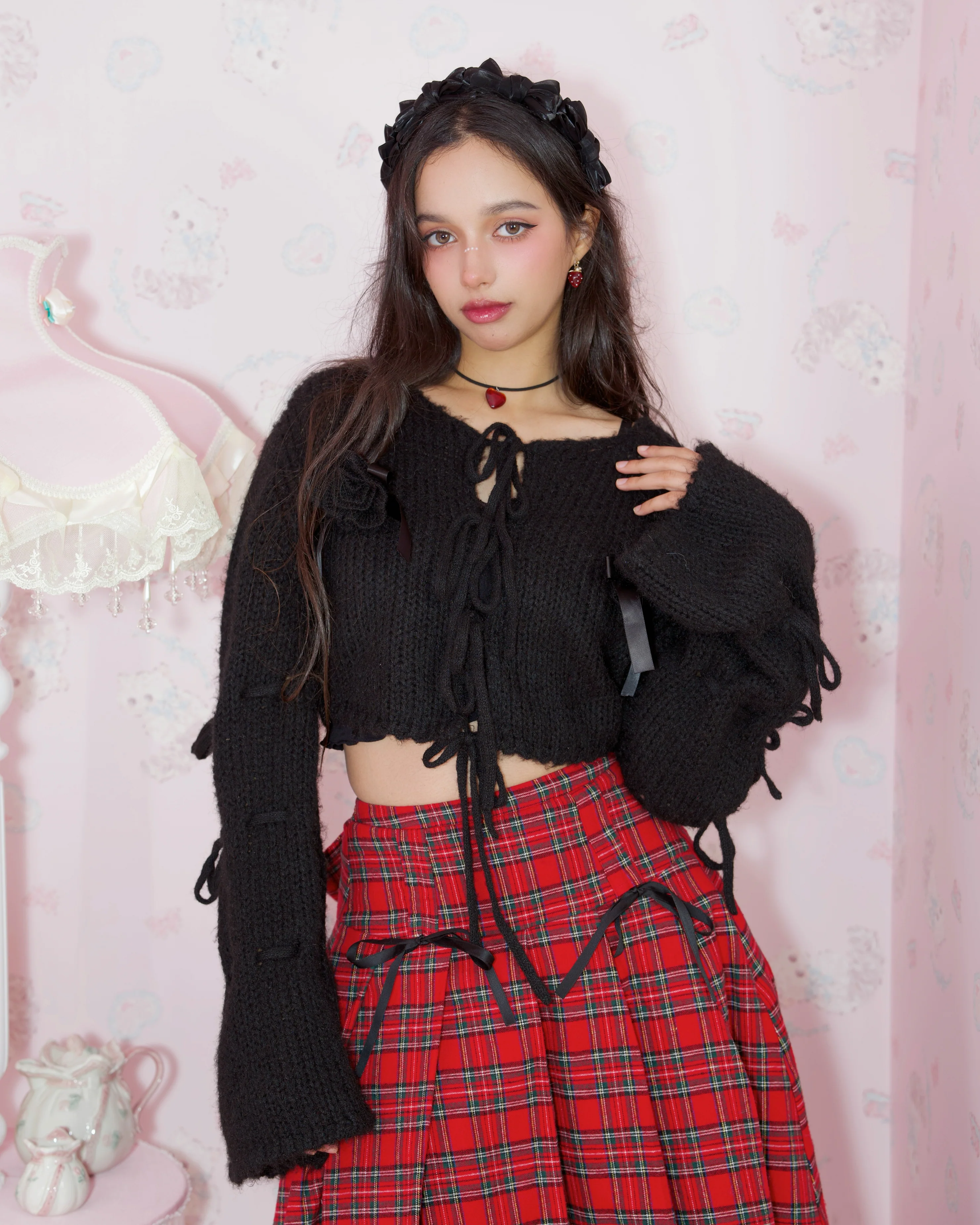 Marshmallow Rose Cardigan - Black - Image 2