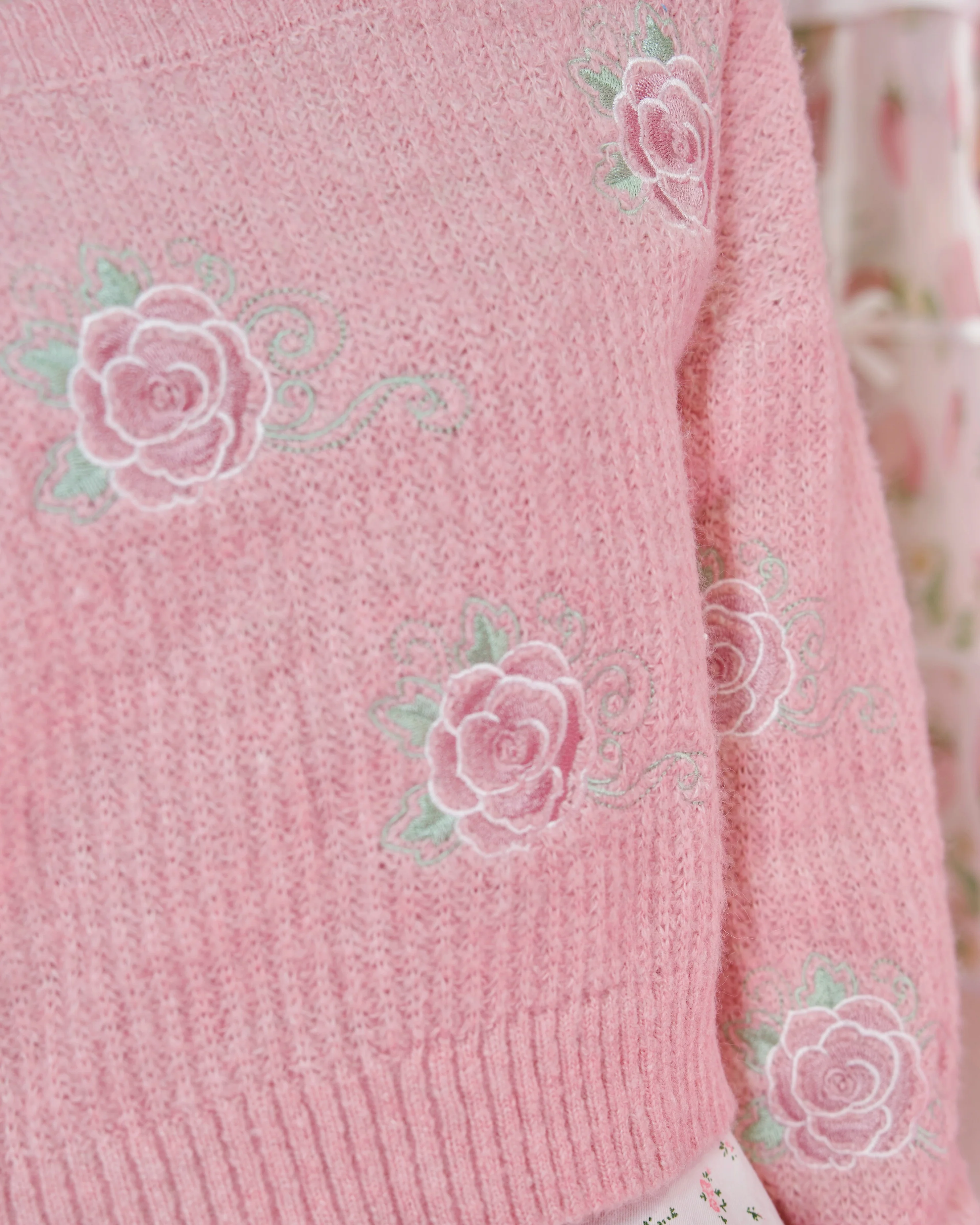 Dreamy Rose Off-Shoulder Jumper - Pink - Image 7