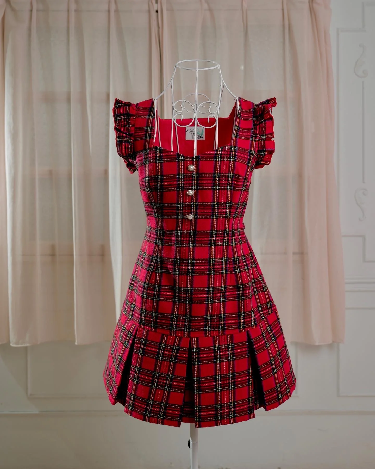 Prep School Idol Red Check DRESS - Image 8