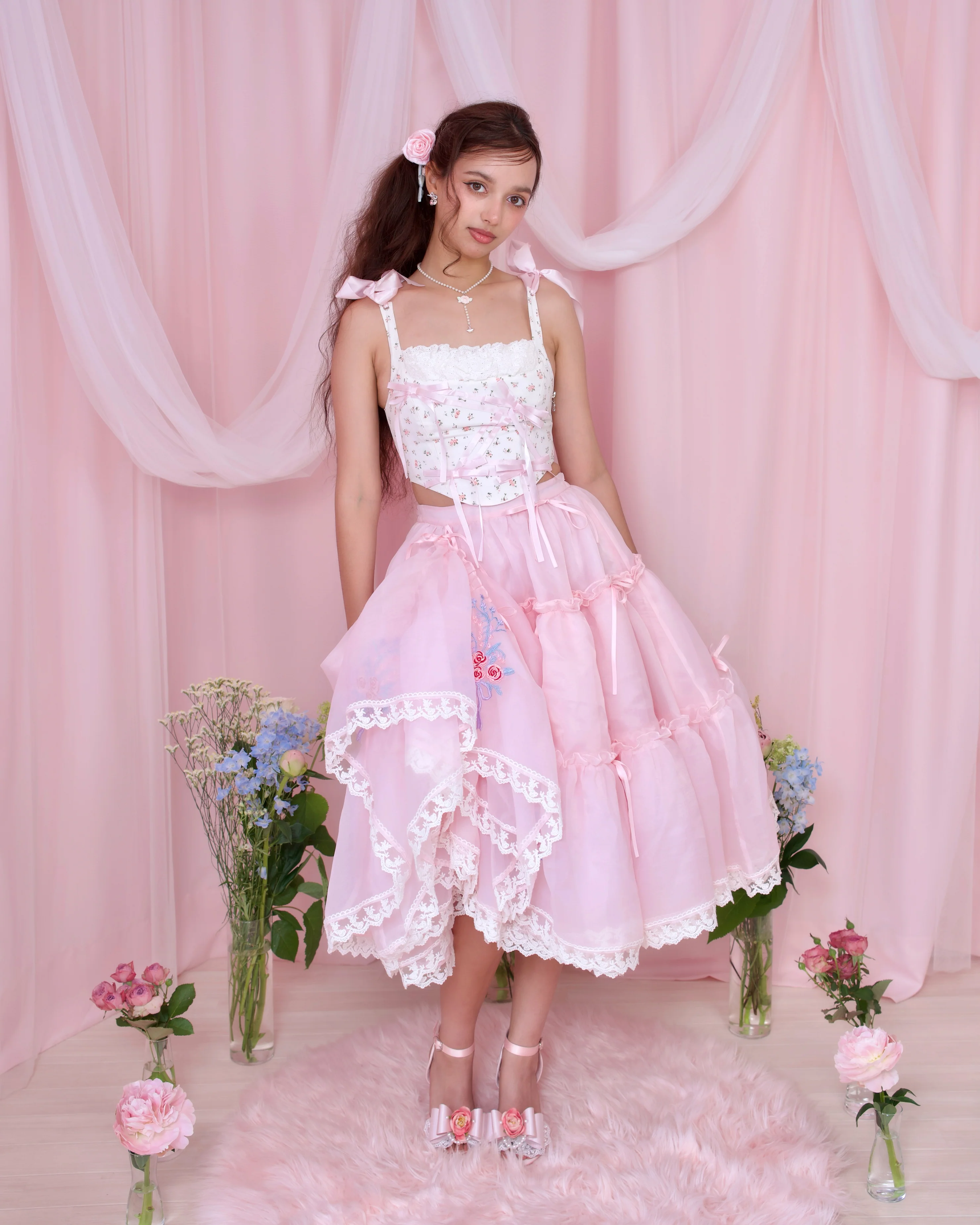 Princess Tier Cake Long Tulle Skirt - Pink // PREORDER - Image 4