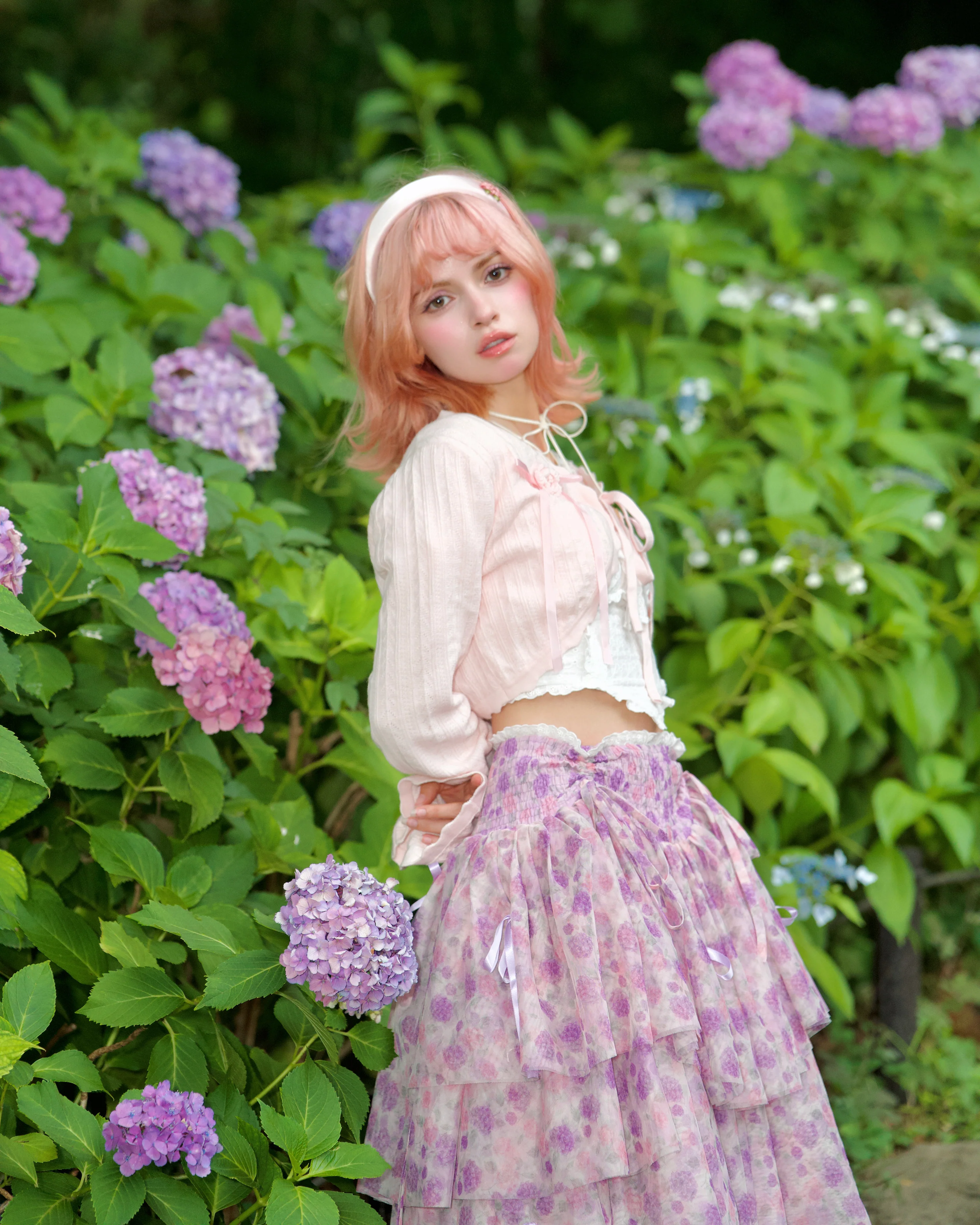 Rainy Girl Hydrangea Skirt Lilac - Image 3