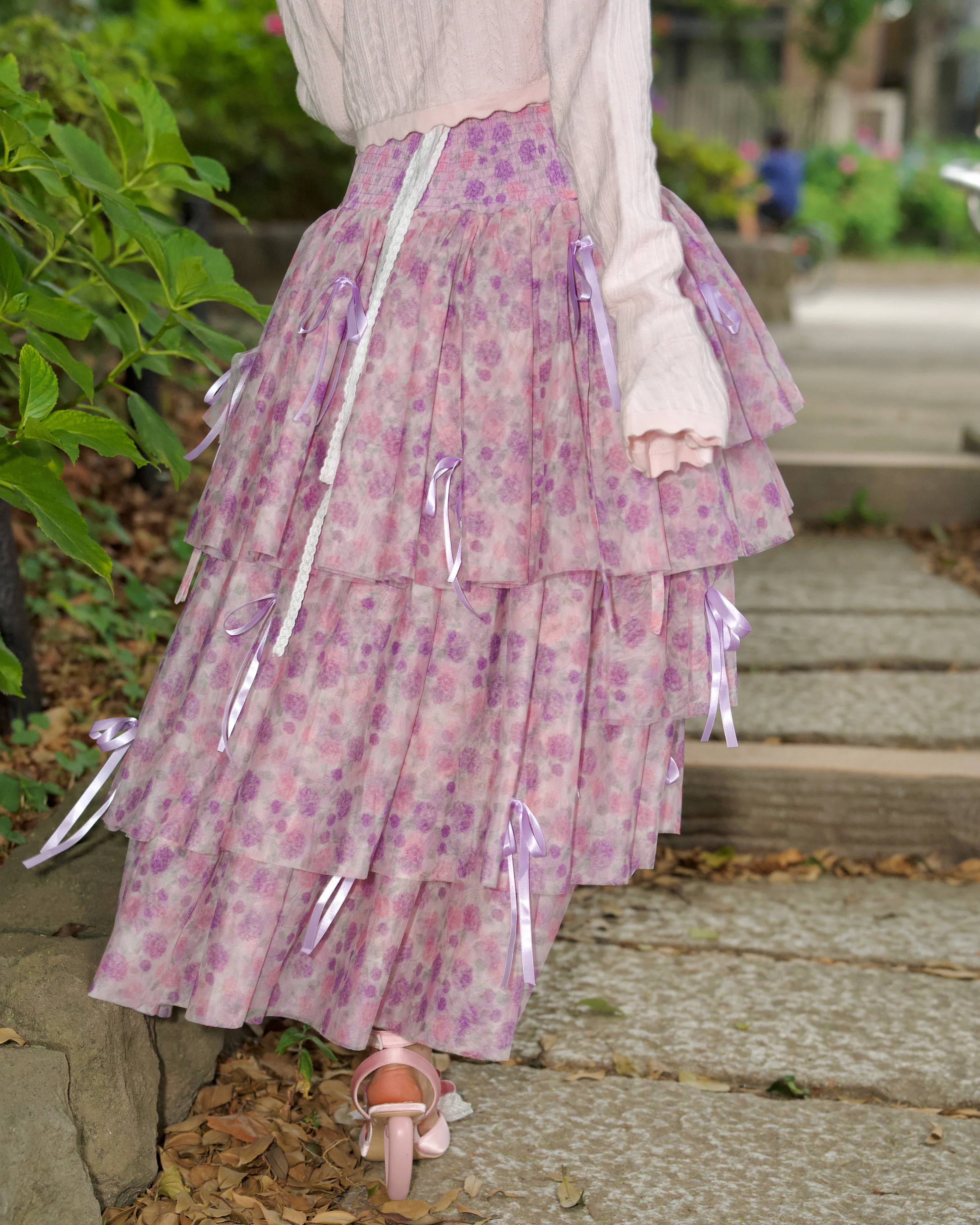 Rainy Girl Hydrangea Skirt Lilac - Image 6