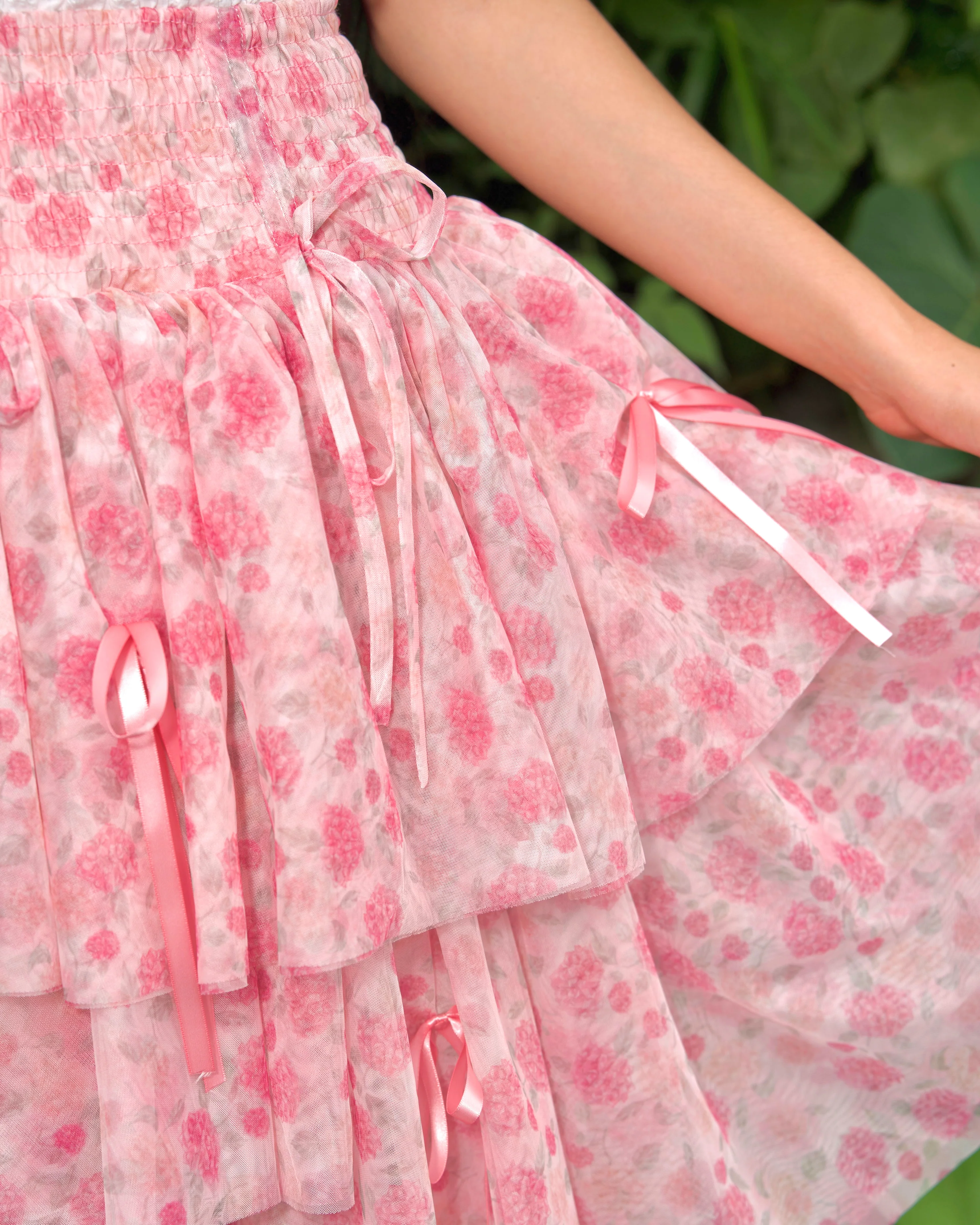 Rainy Girl Hydrangea Skirt Pink - Image 3