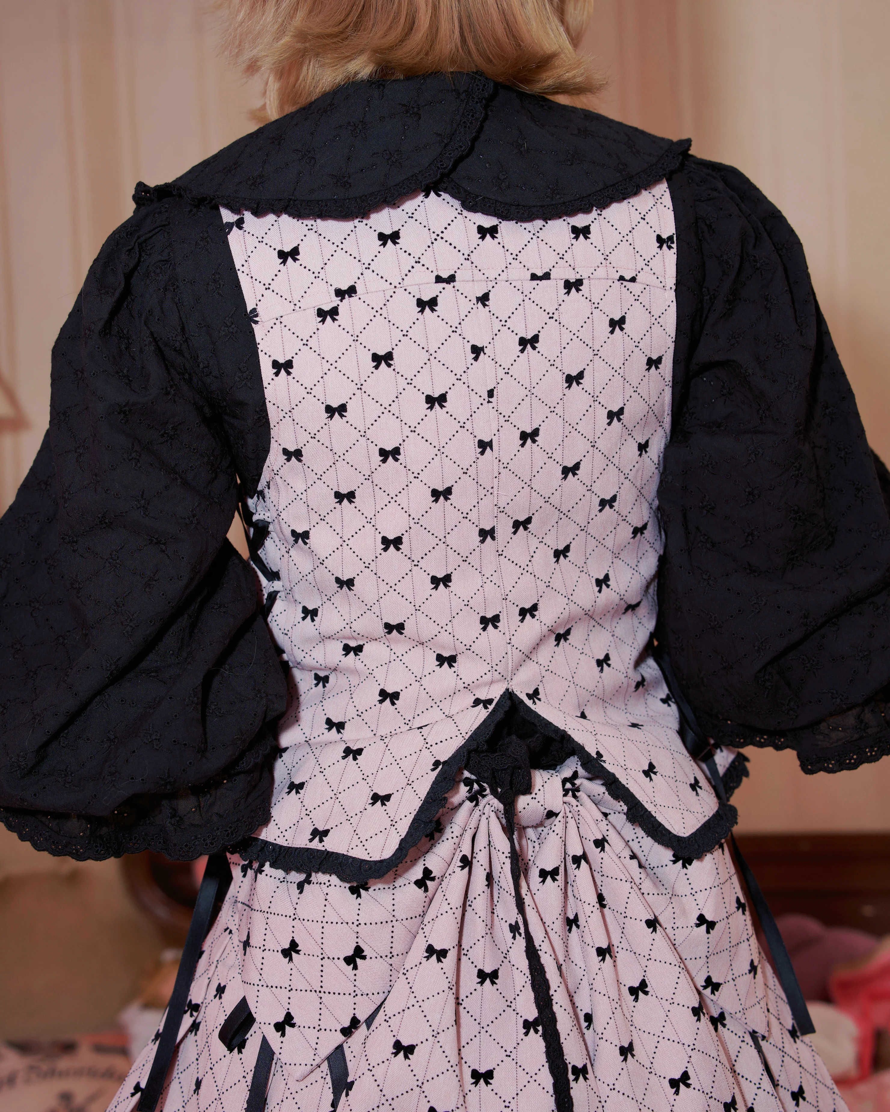 Ribboned Charm Set Vest - Pink - Image 5