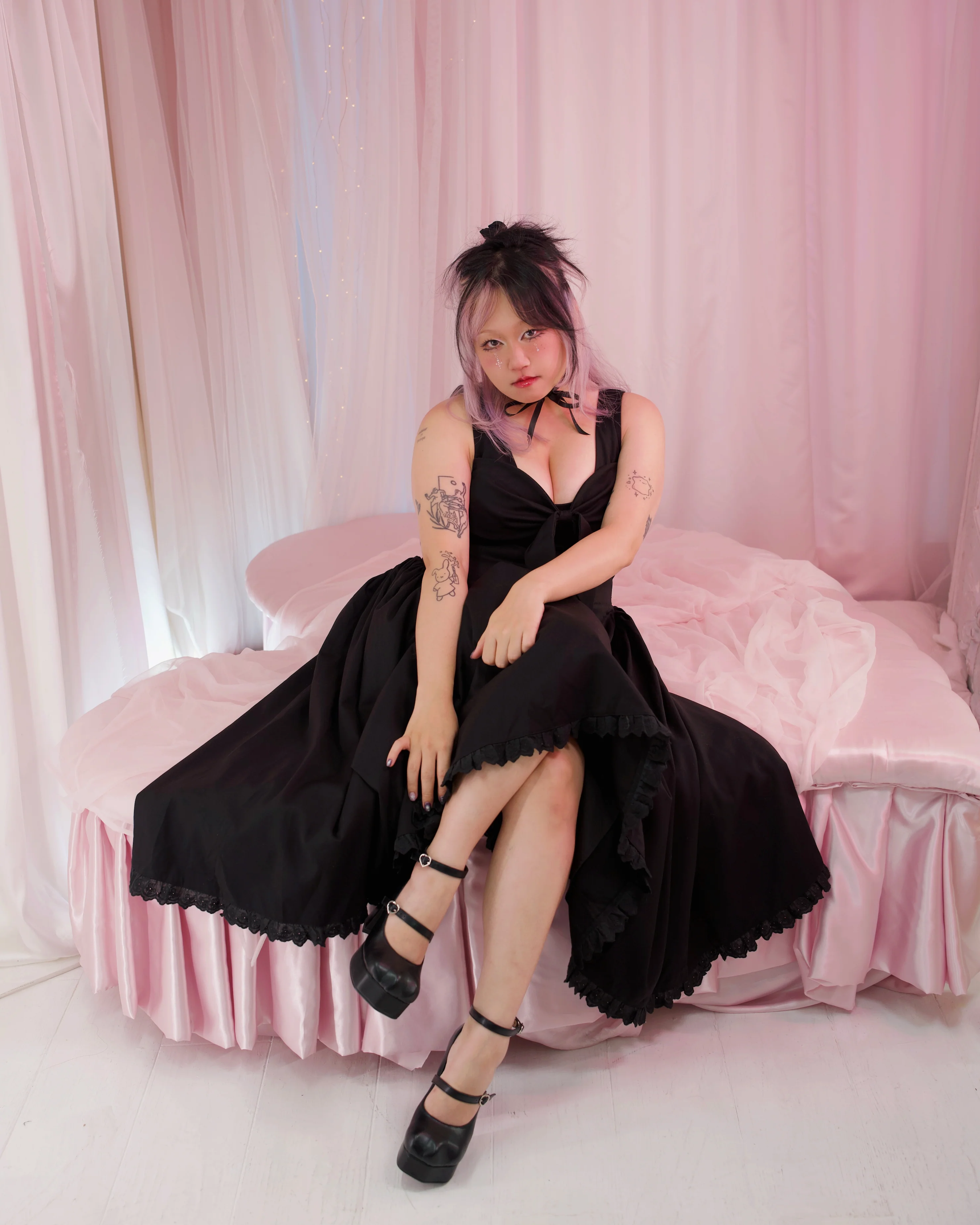 Ribboned Romance Dress - Black - Image 2