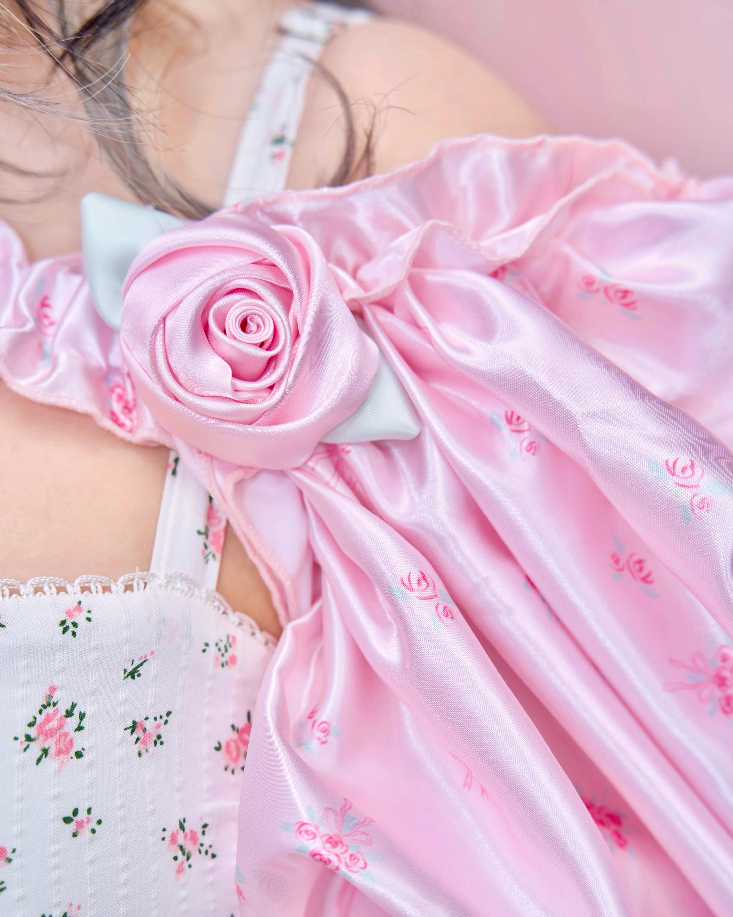 Rose Bouquet Puff Sleeves - Pink - Image 3