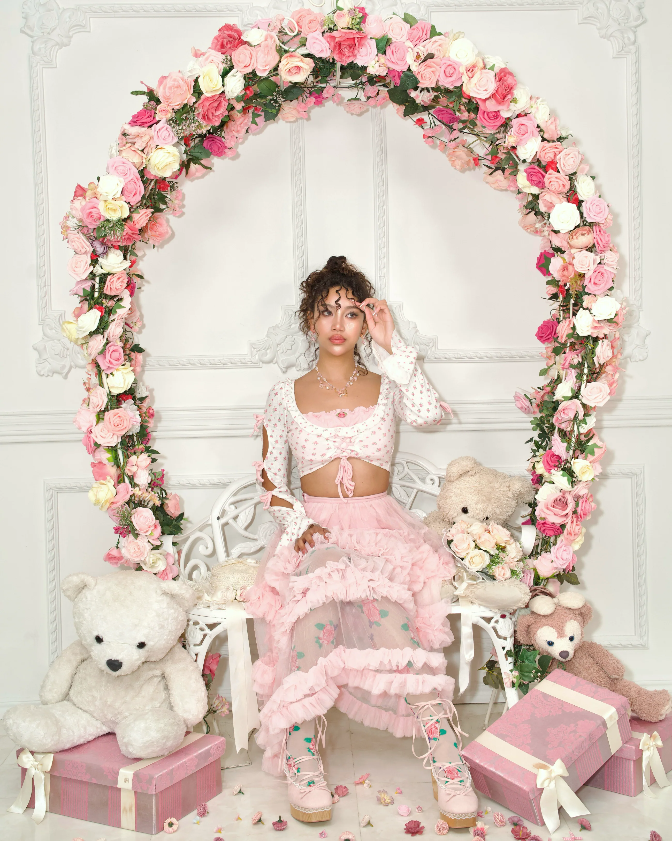Rosy Twilight Long Tulle Skirt - Image 5