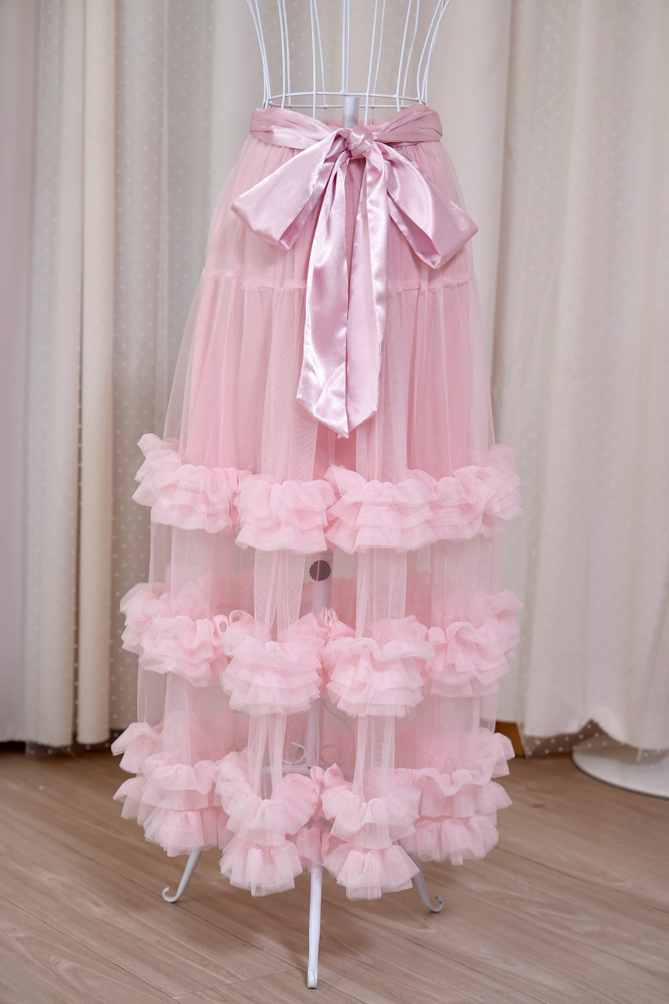 Rosy Twilight Long Tulle Skirt - Image 7