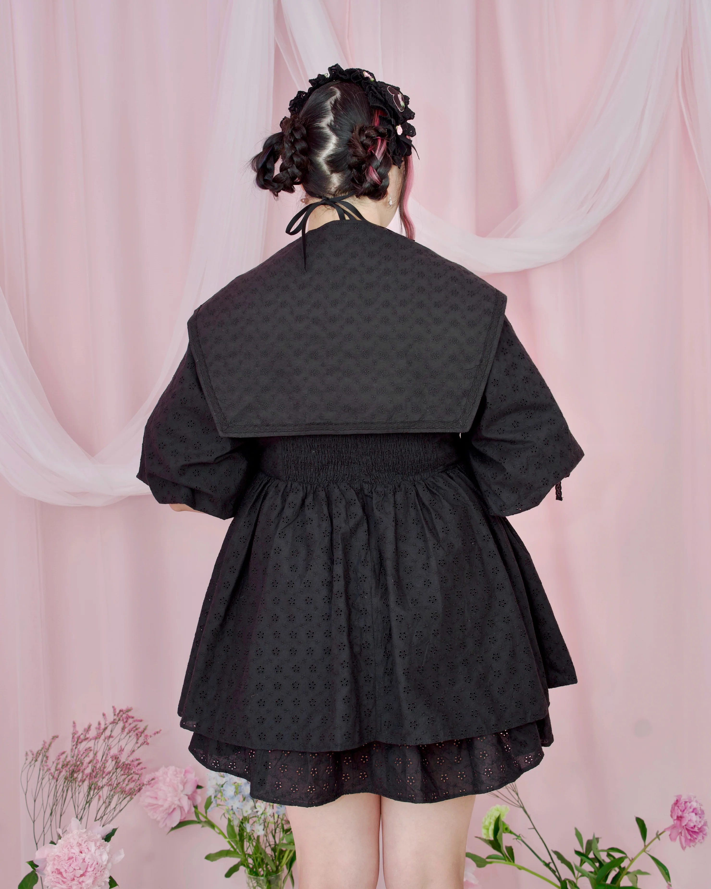 Sweet Sailor Cotton Dress - Black // PREORDER - Image 4