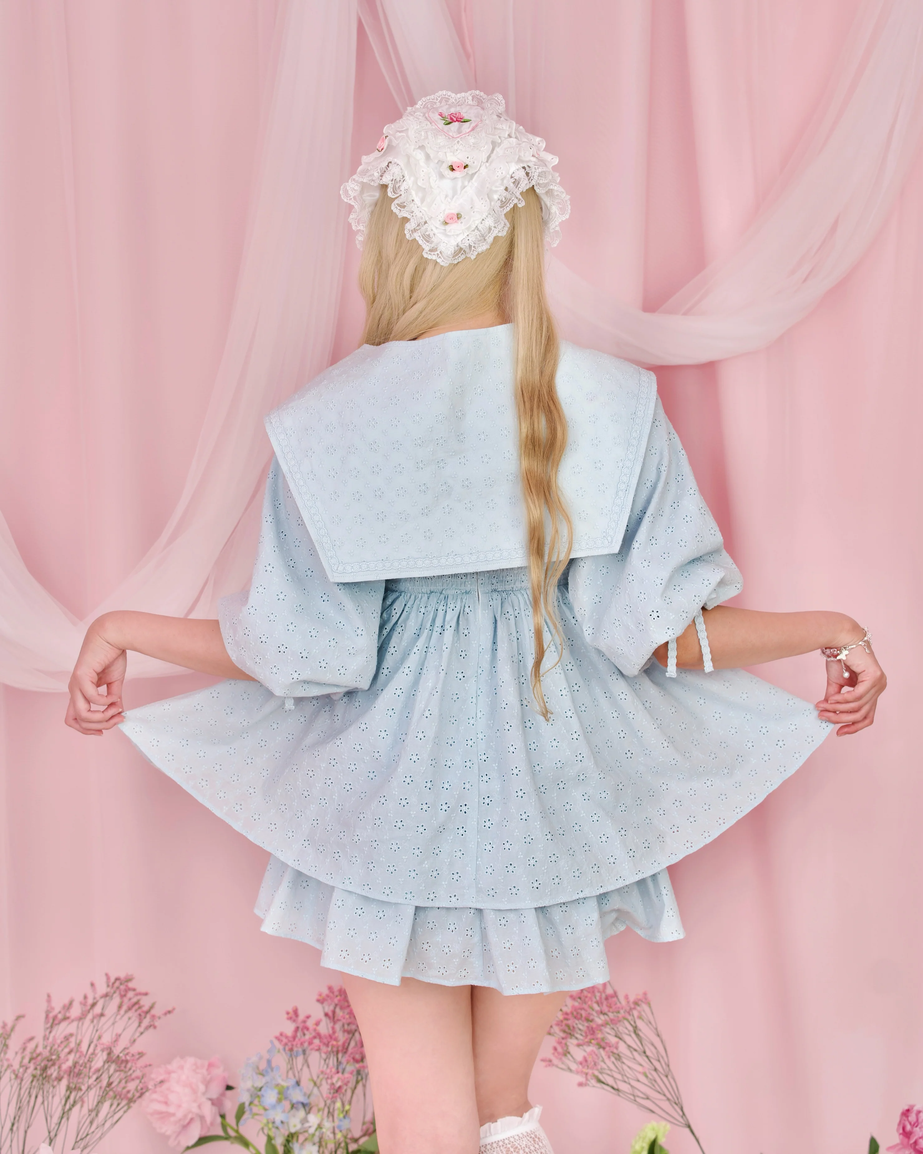 Sweet Sailor Cotton Dress - Blue // PREORDER - Image 4