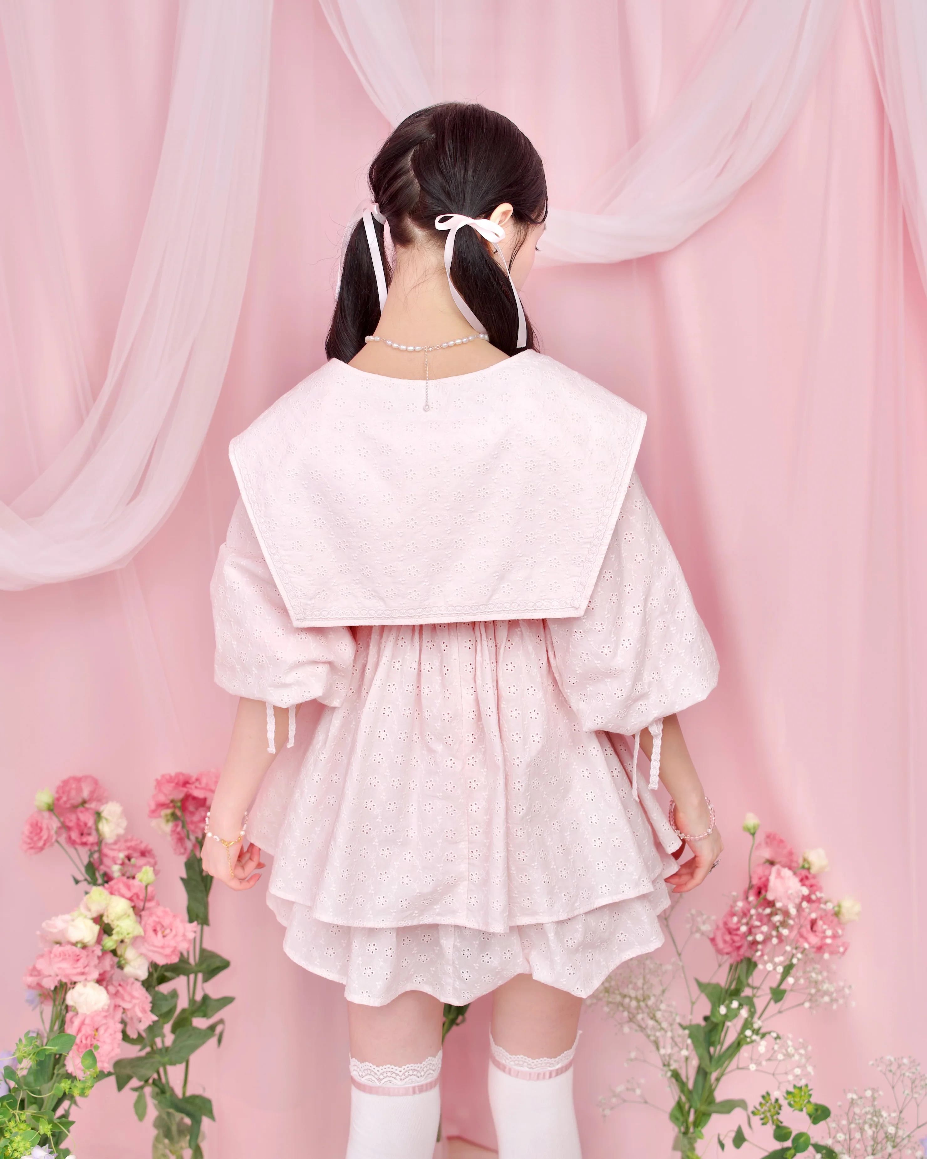 Sweet Sailor Cotton Dress - Pink // PREORDER - Image 3