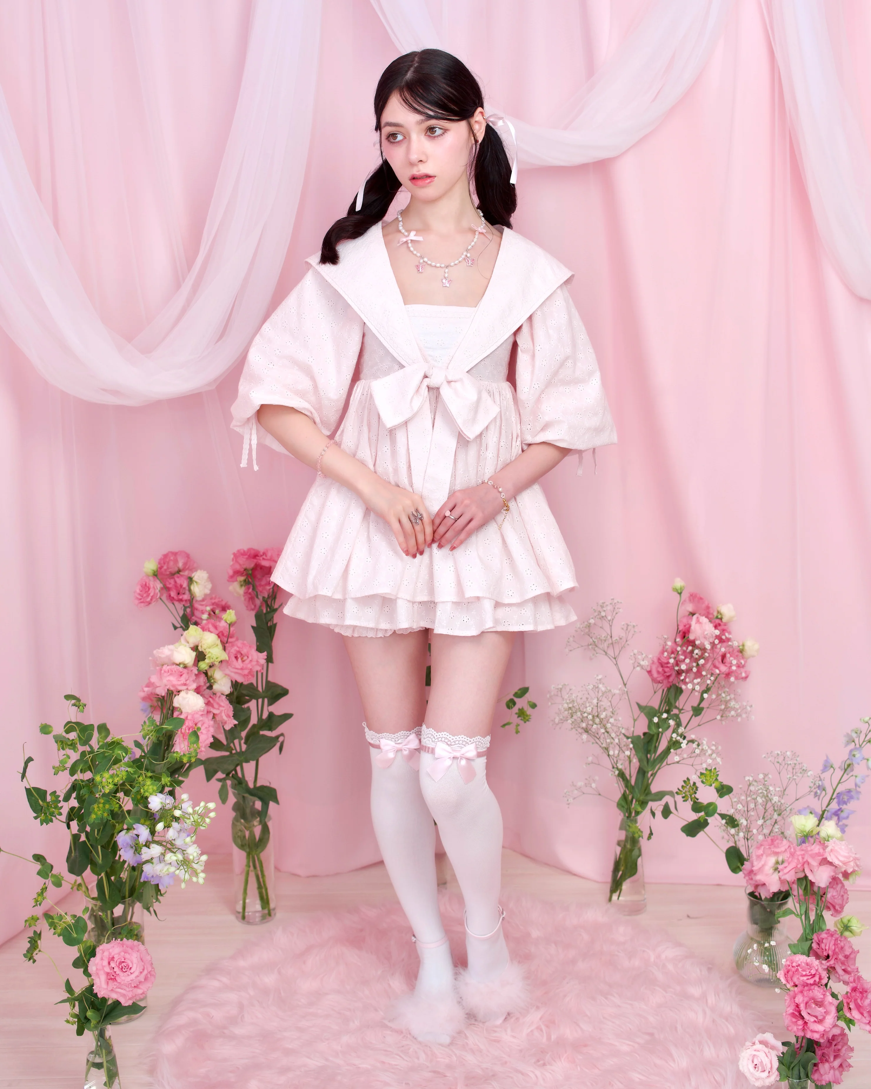 Sweet Sailor Cotton Dress - Pink // PREORDER - Image 5