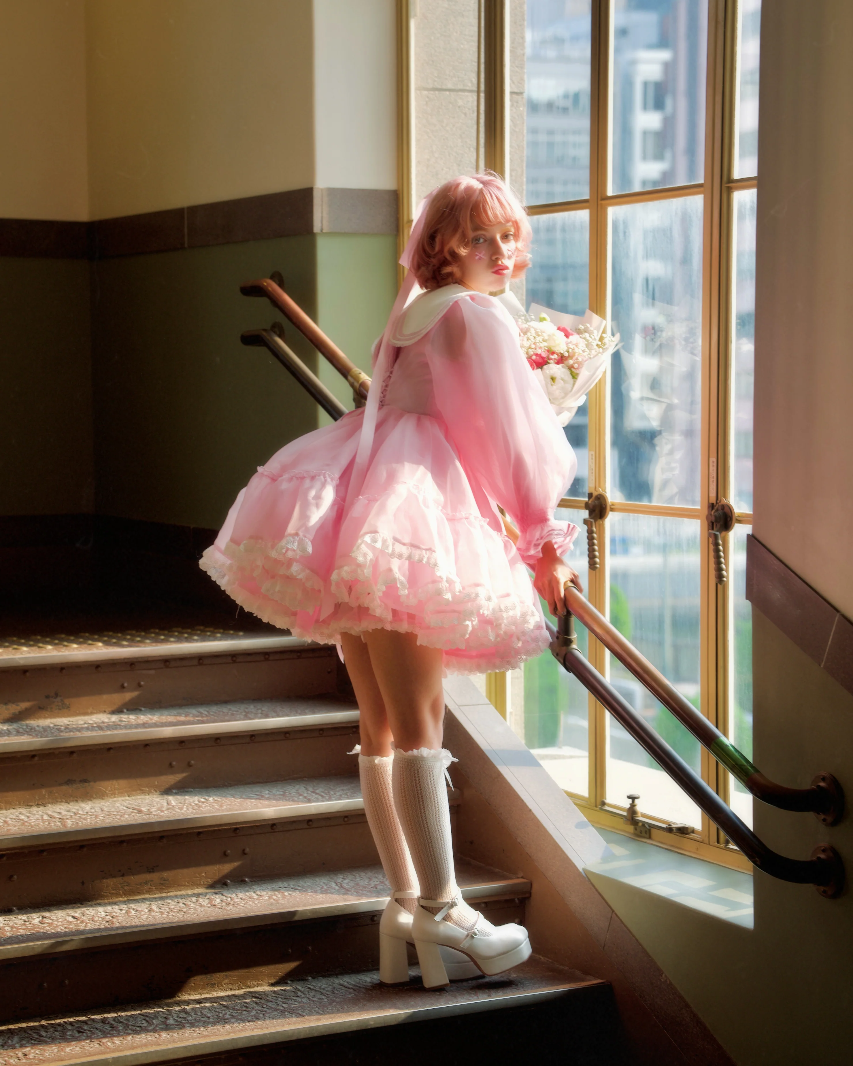 Sailor Puff Dress Pastel - Pink - Image 4