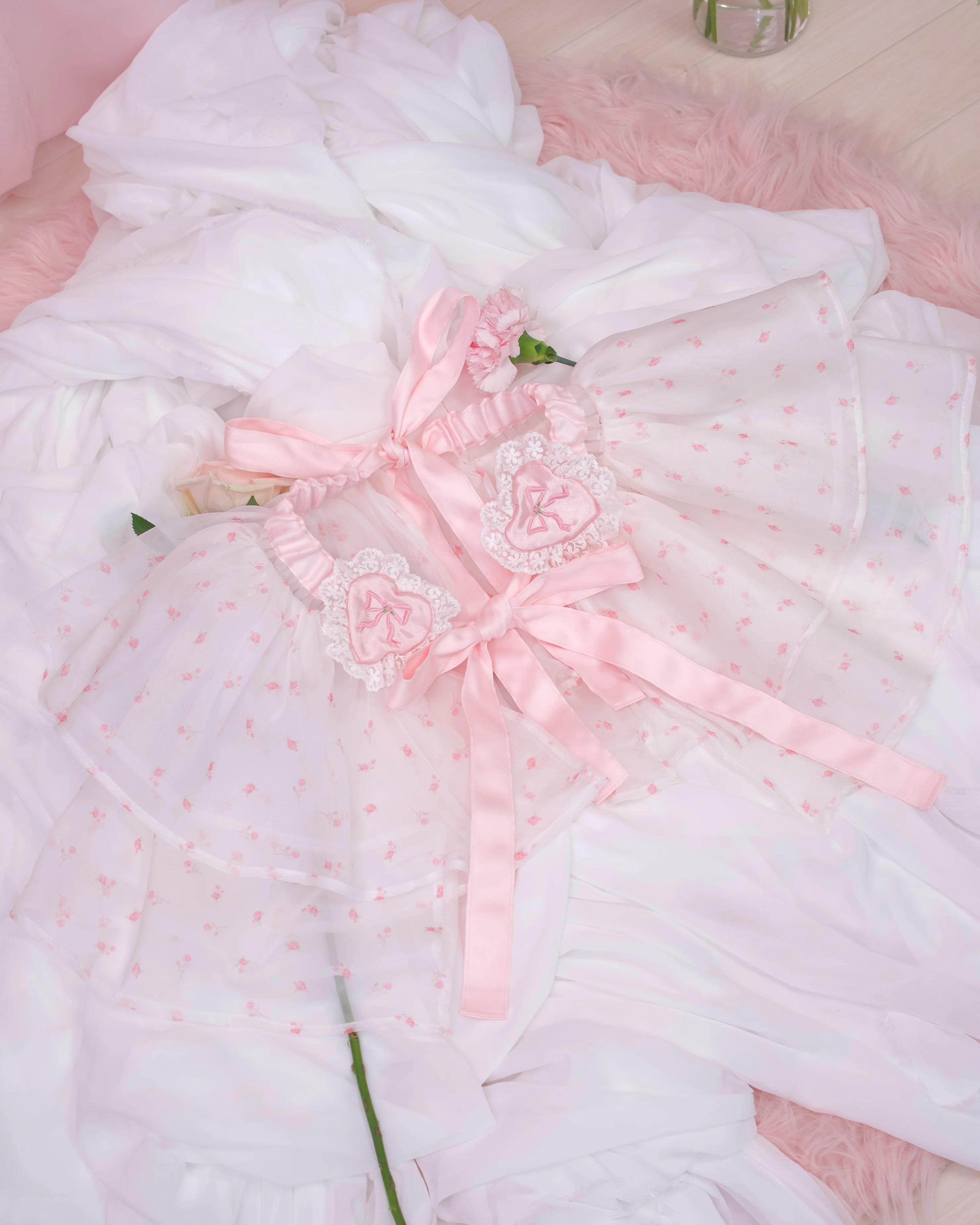 Soft Flutter Outer Tulle Apron Skirt - Pink - Image 8