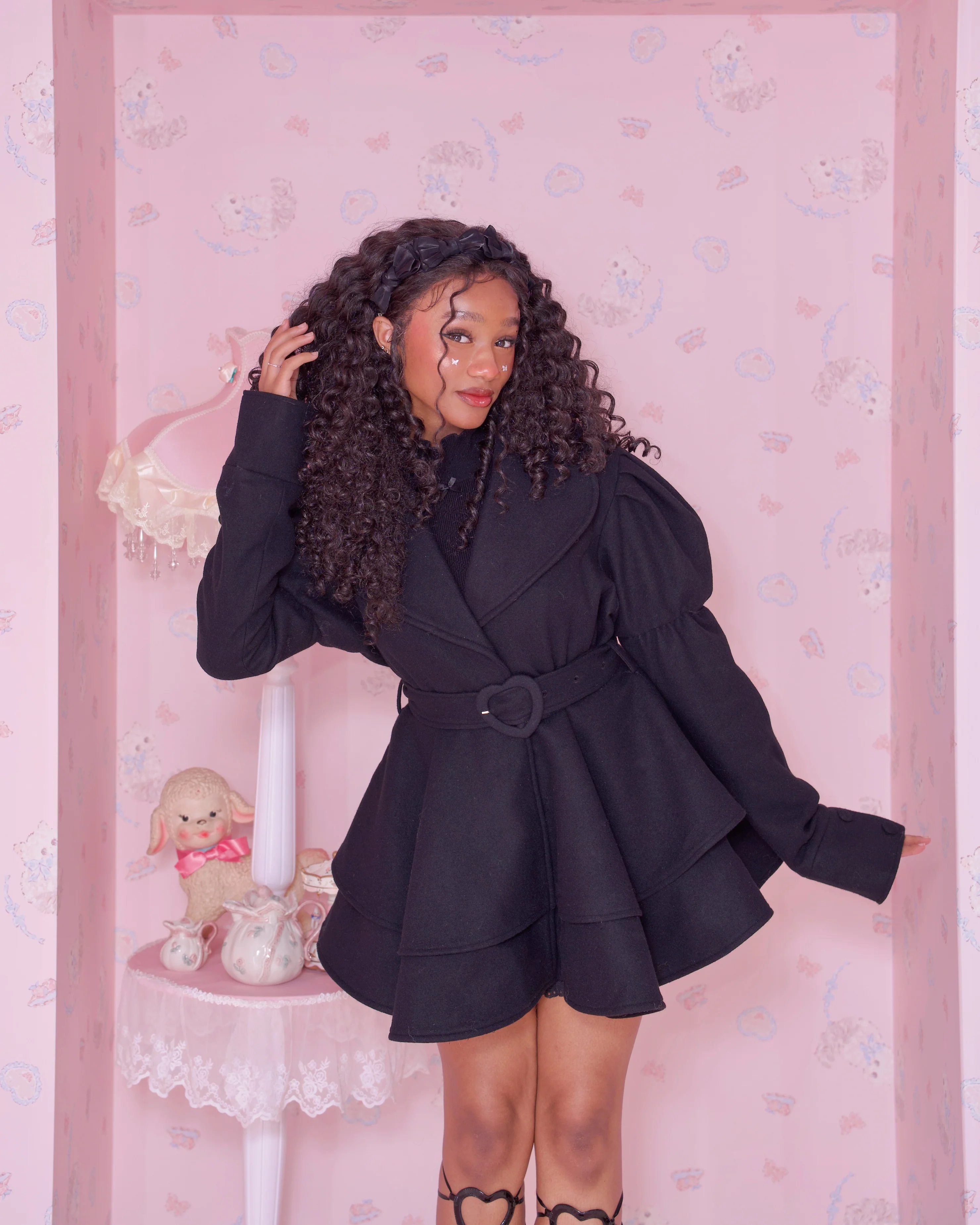 Sugarplum Heart Coat - Black - Image 2