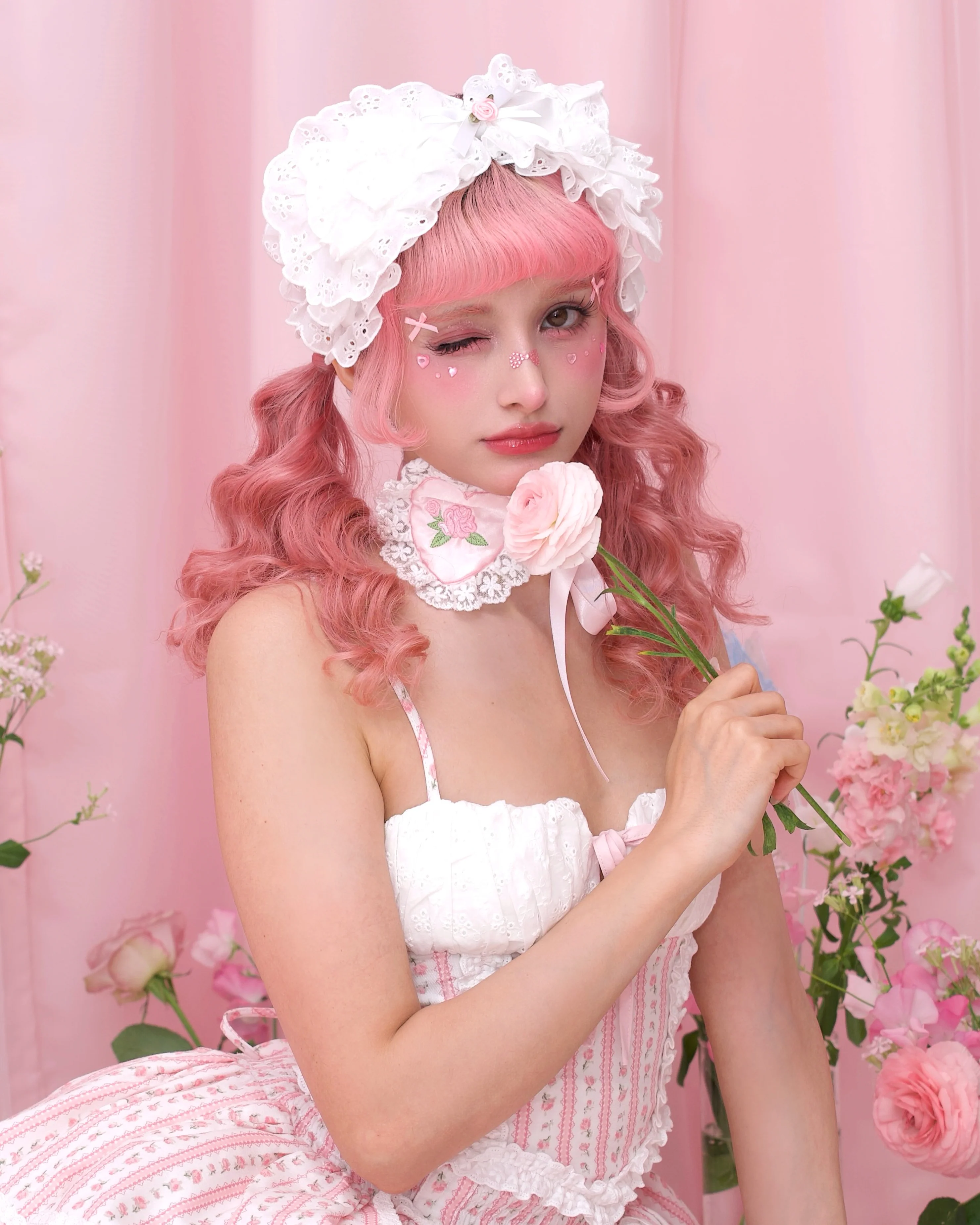 Sweetheart Rose Choker - Pink - Image 2
