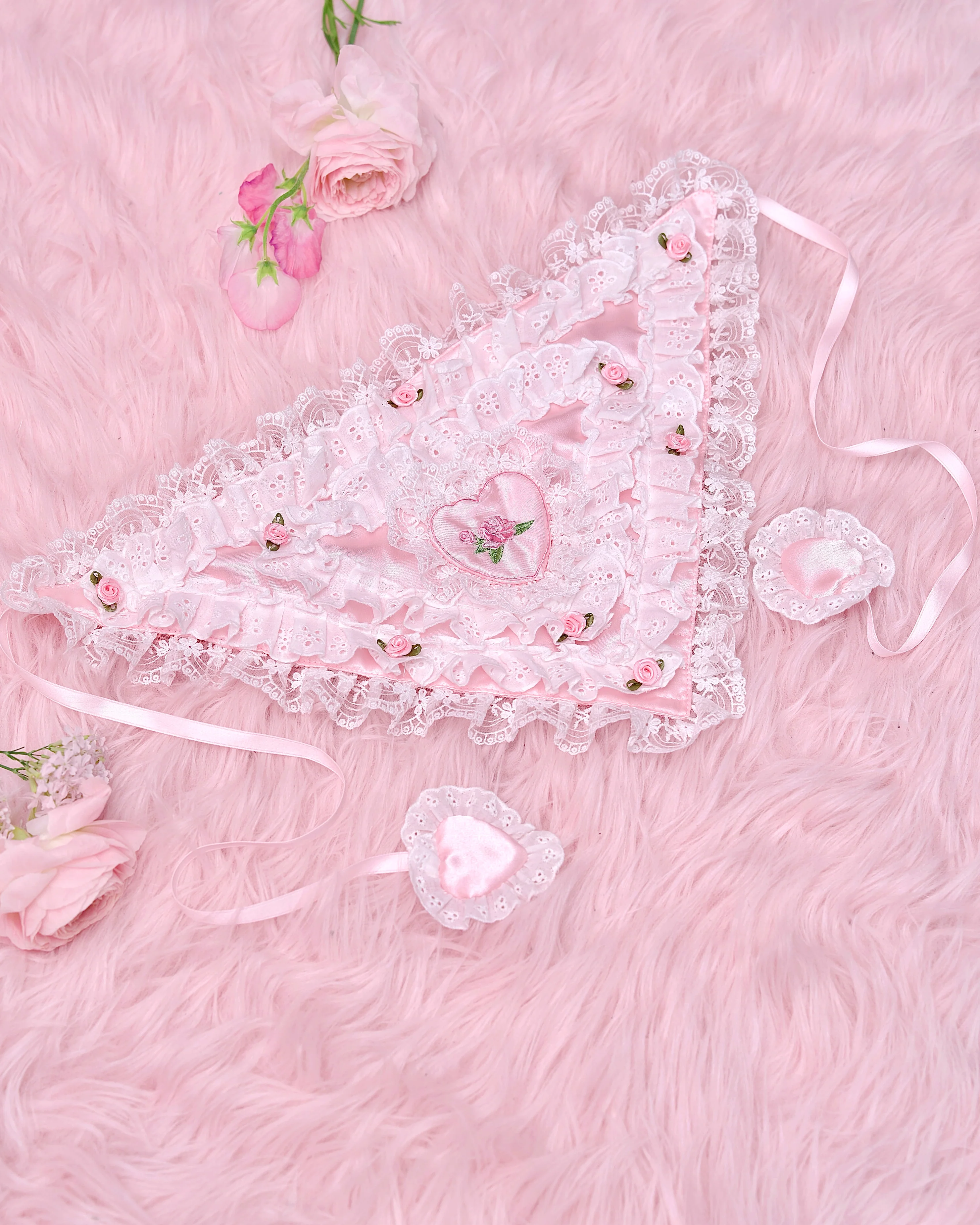 Cherie Lace Head Scarf - Pink // PREORDER - Image 6
