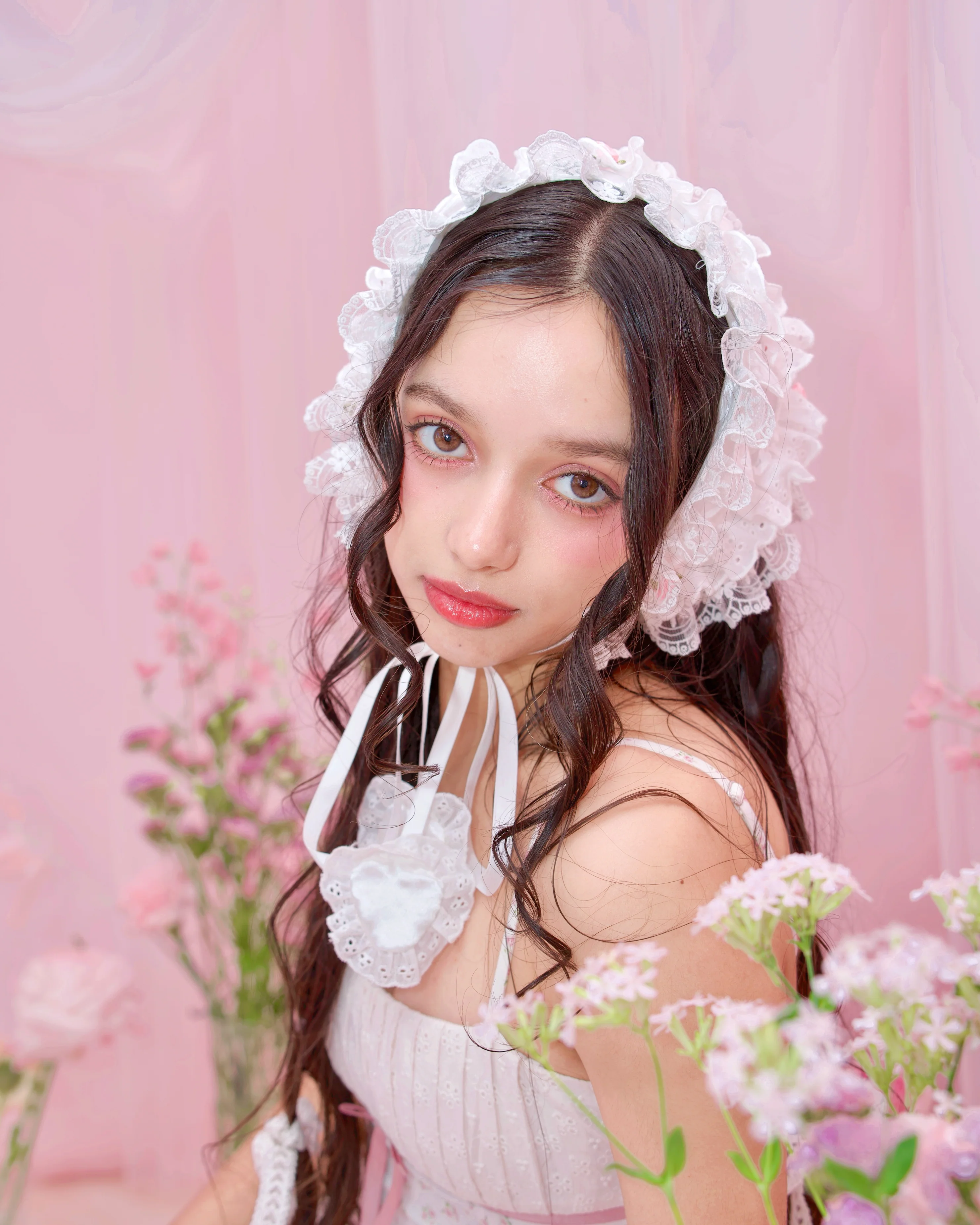 Cherie Lace Head Scarf - White // PREORDER - Image 2