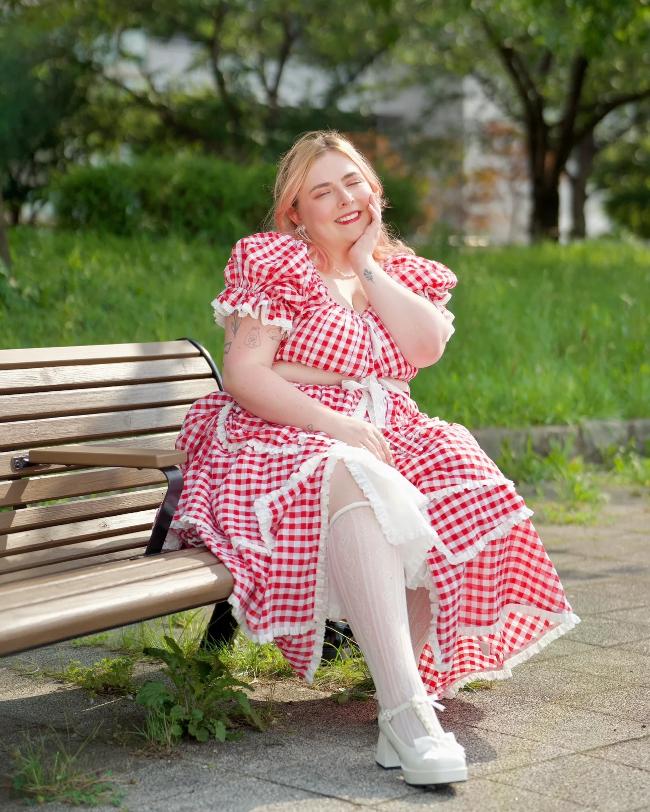 Sweet Serenity Picnic Set Top // Red Gingham - Image 5